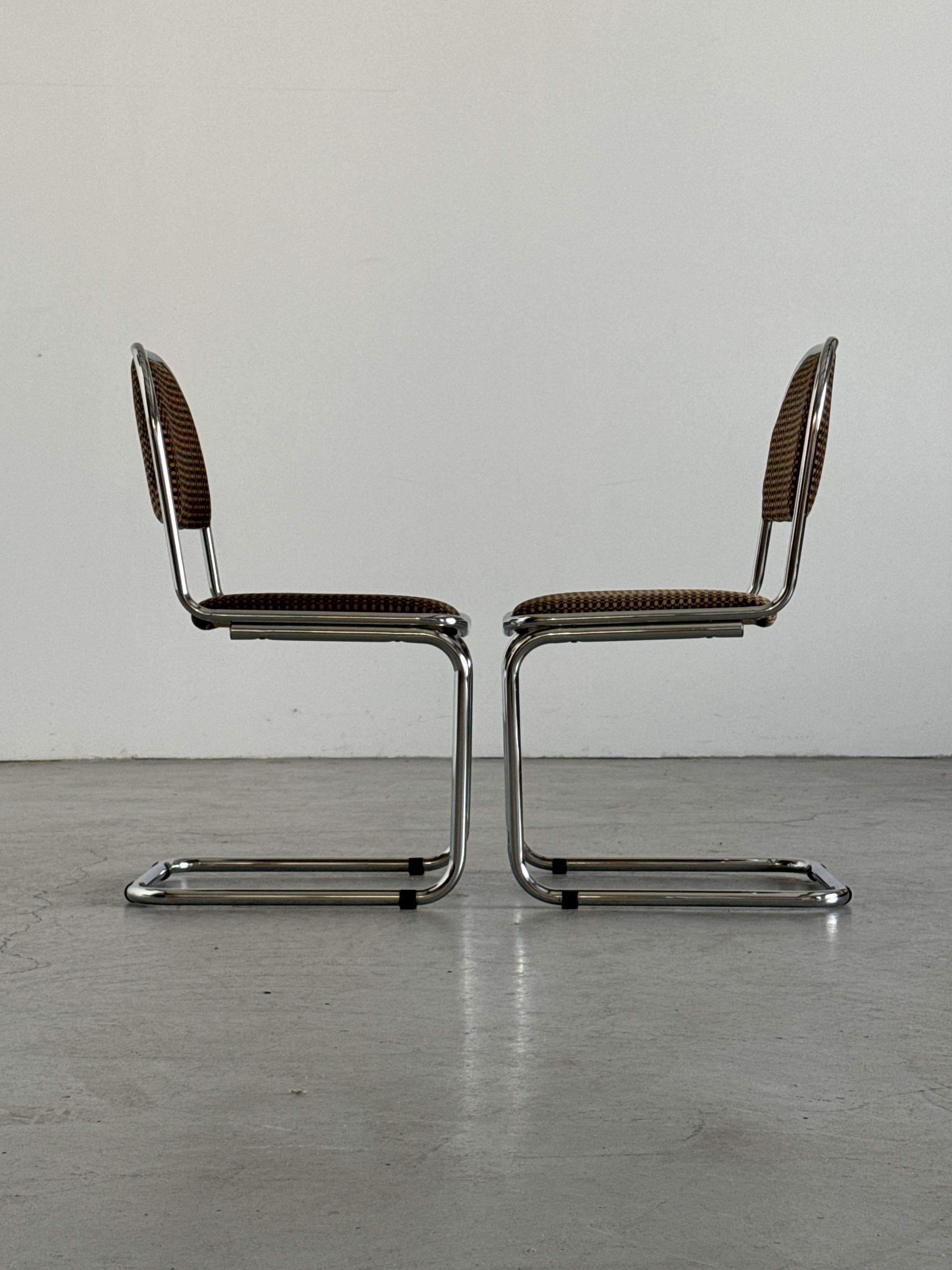Bauhaus Design Cantilever Chairs in Patterned Upholstery