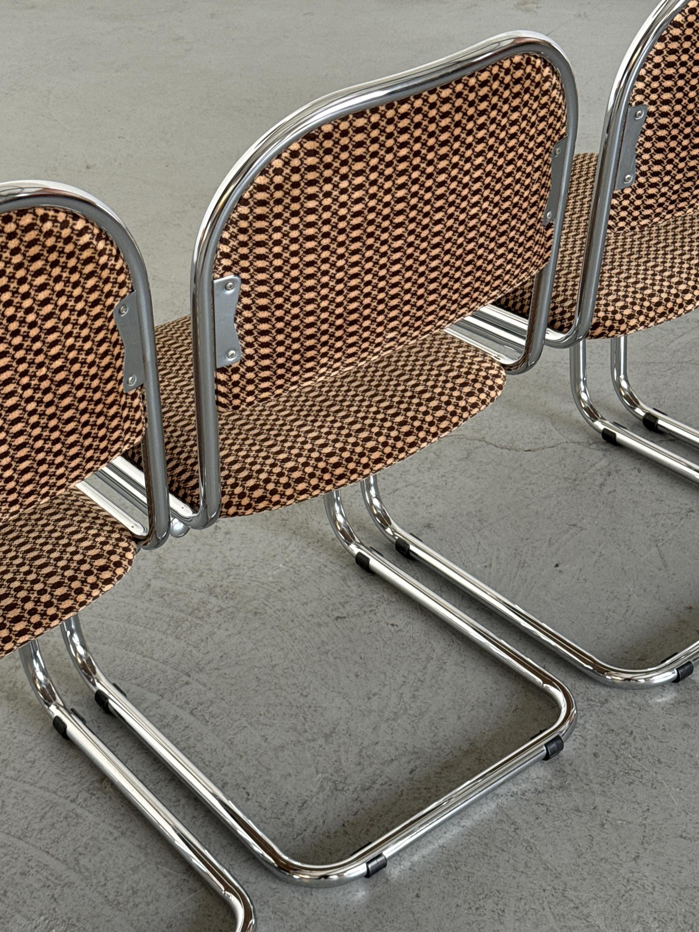 Bauhaus Design Cantilever Chairs in Patterned Upholstery