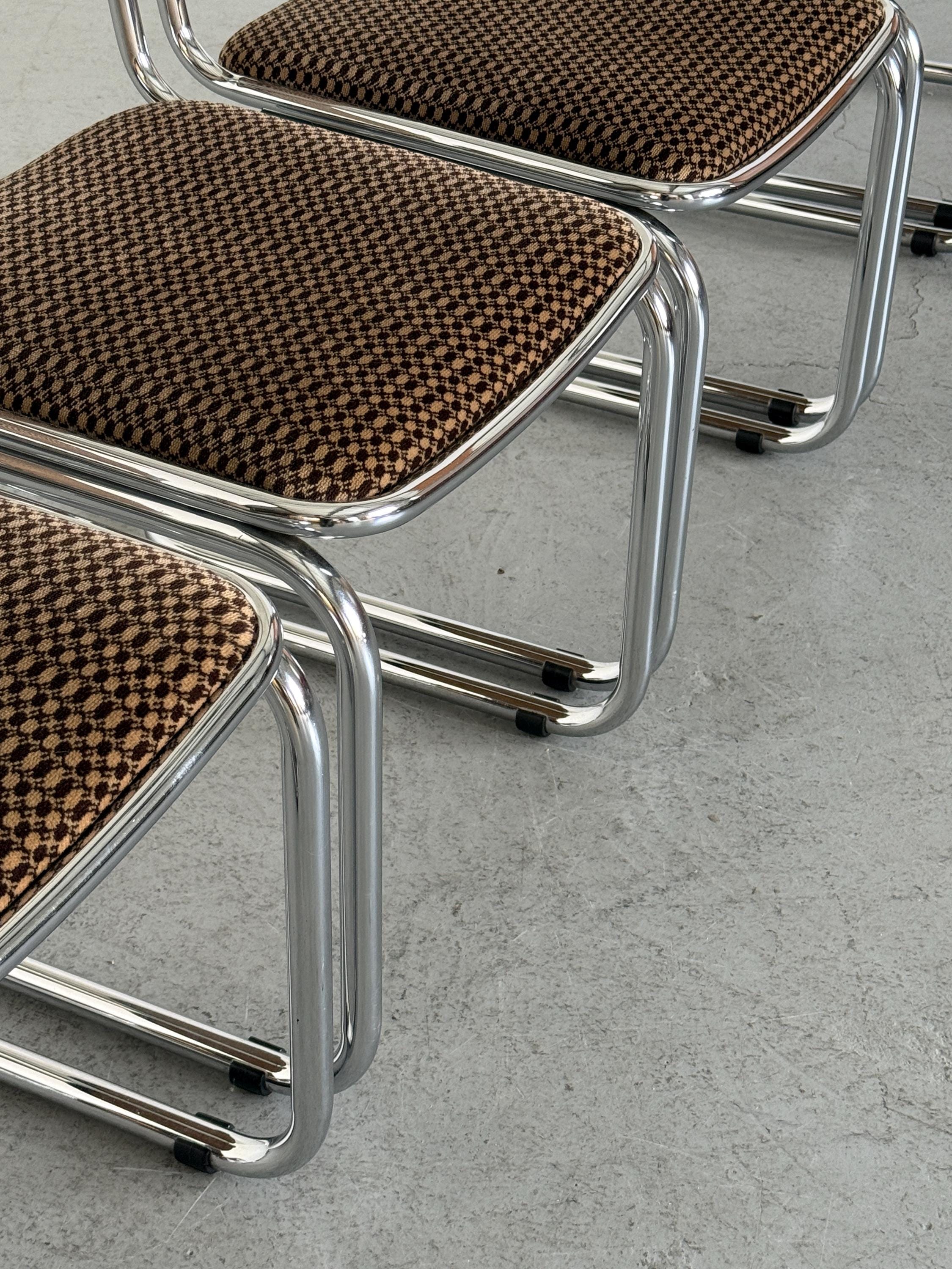 Bauhaus Design Cantilever Chairs in Patterned Upholstery