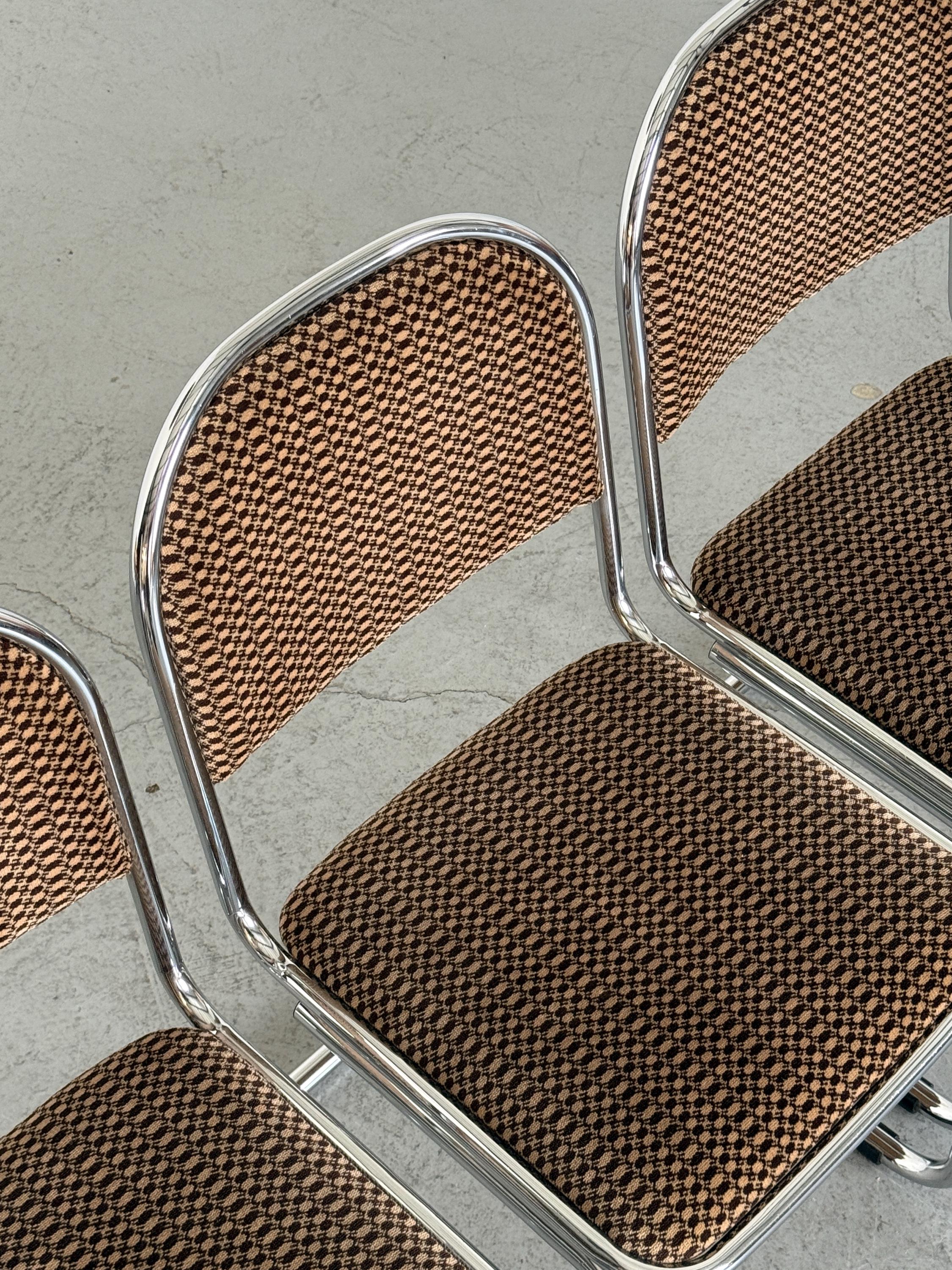 Bauhaus Design Cantilever Chairs in Patterned Upholstery