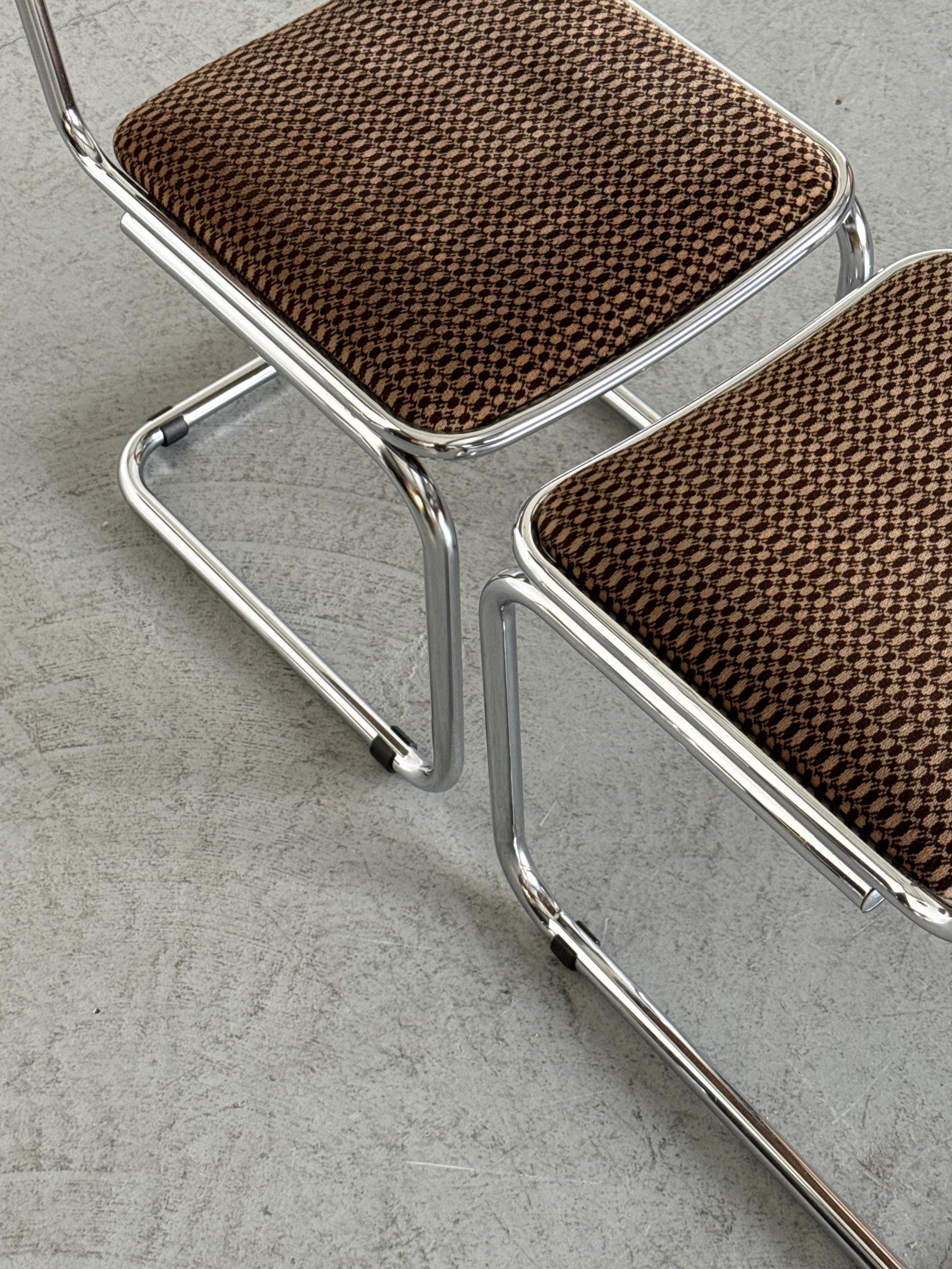 Bauhaus Design Cantilever Chairs in Patterned Upholstery