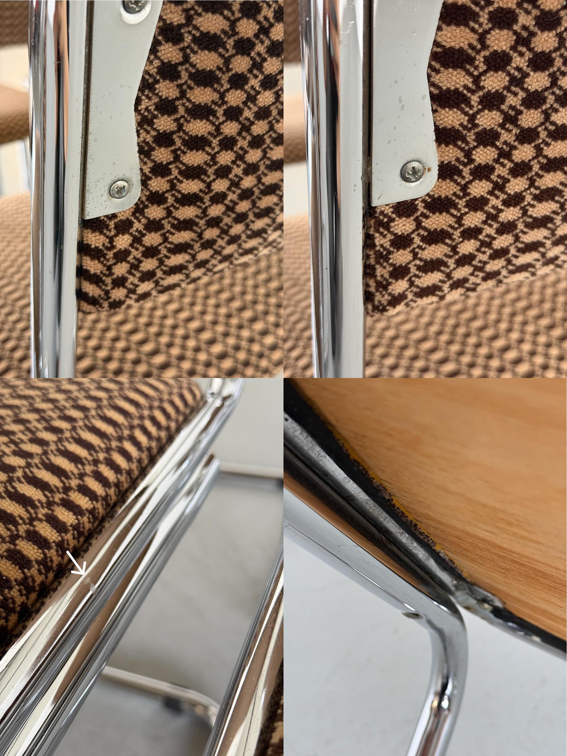 Bauhaus Design Cantilever Chairs in Patterned Upholstery