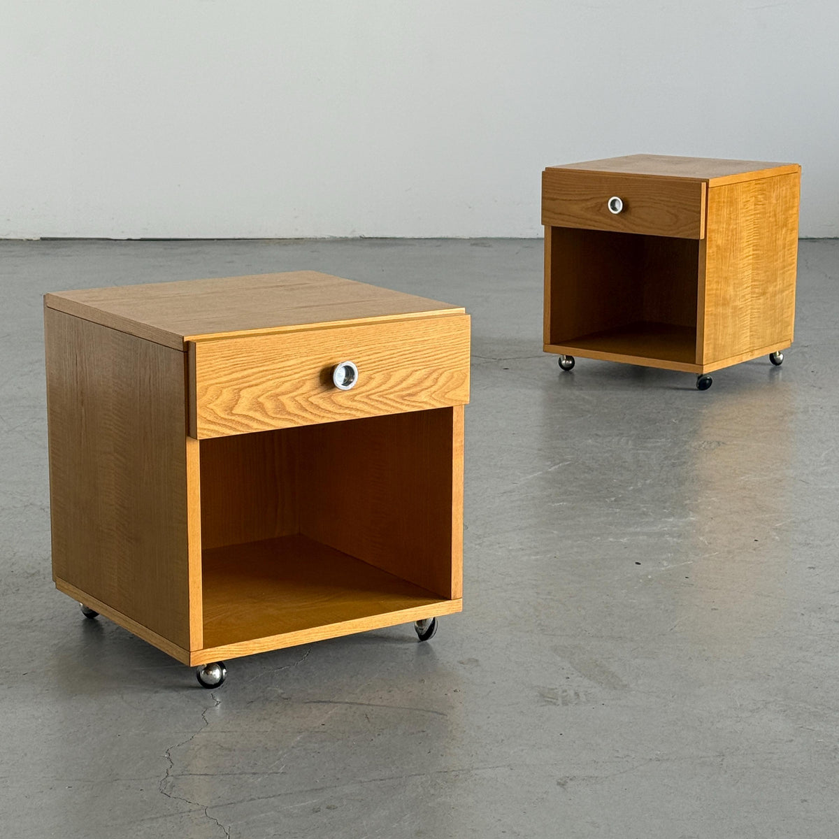 Box Bedside Tables with Ball Casters