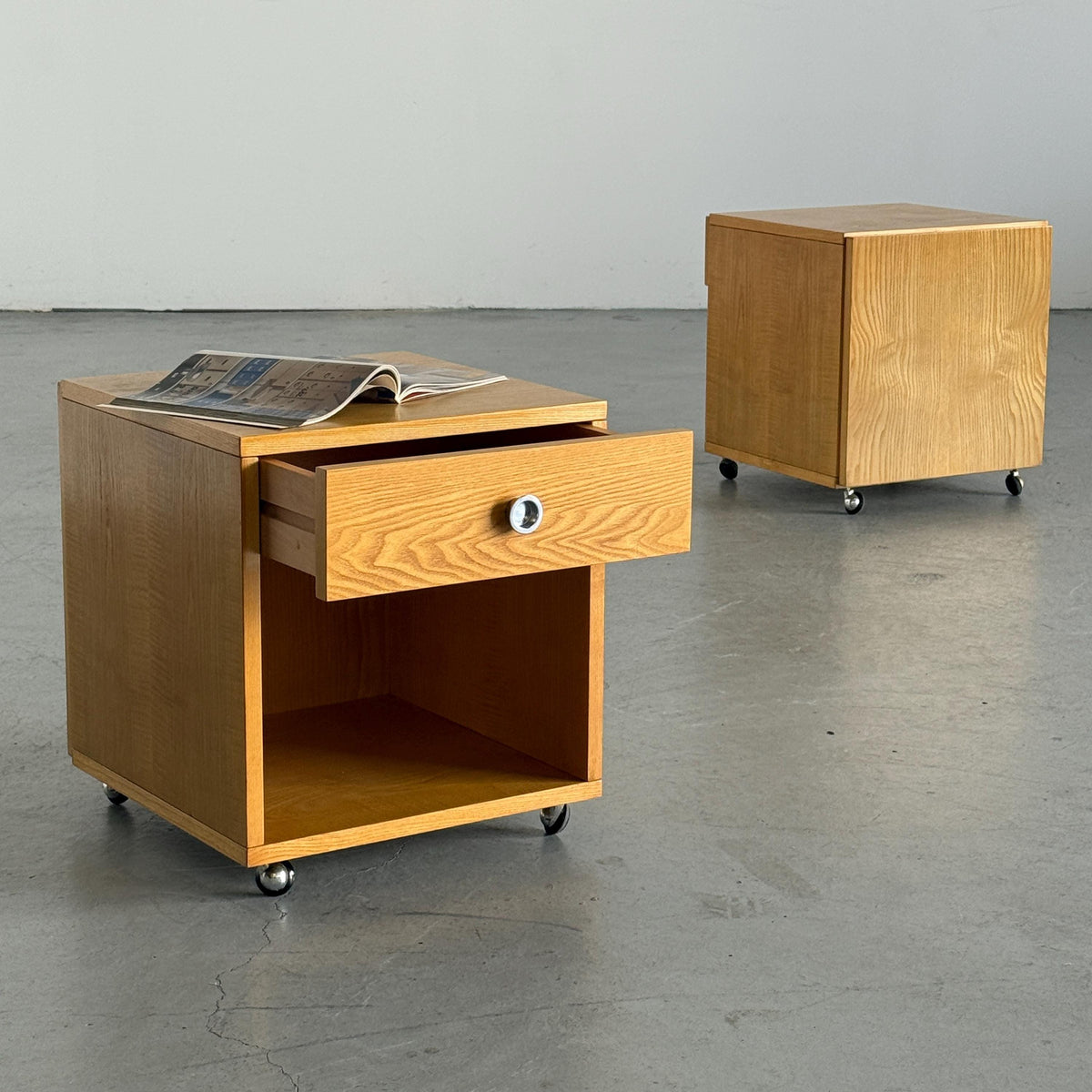 Box Bedside Tables with Ball Casters