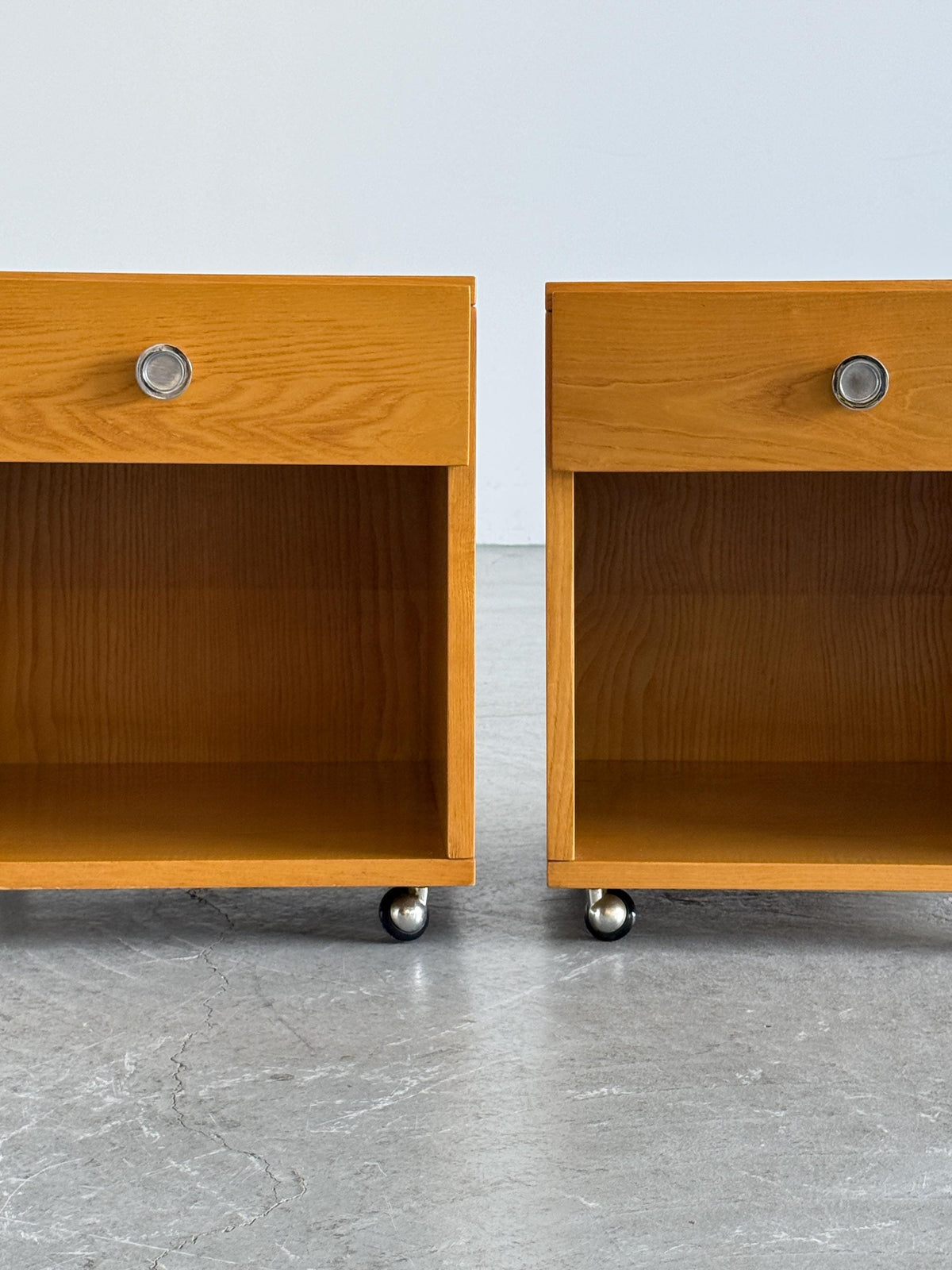 Box Bedside Tables with Ball Casters