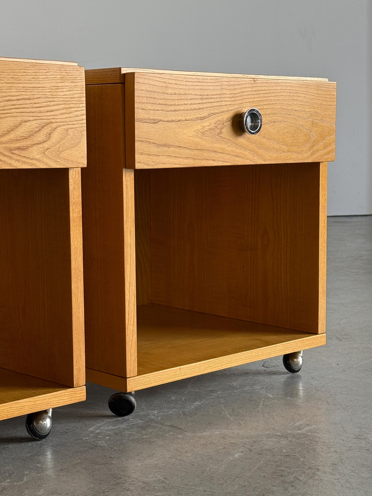 Box Bedside Tables with Ball Casters
