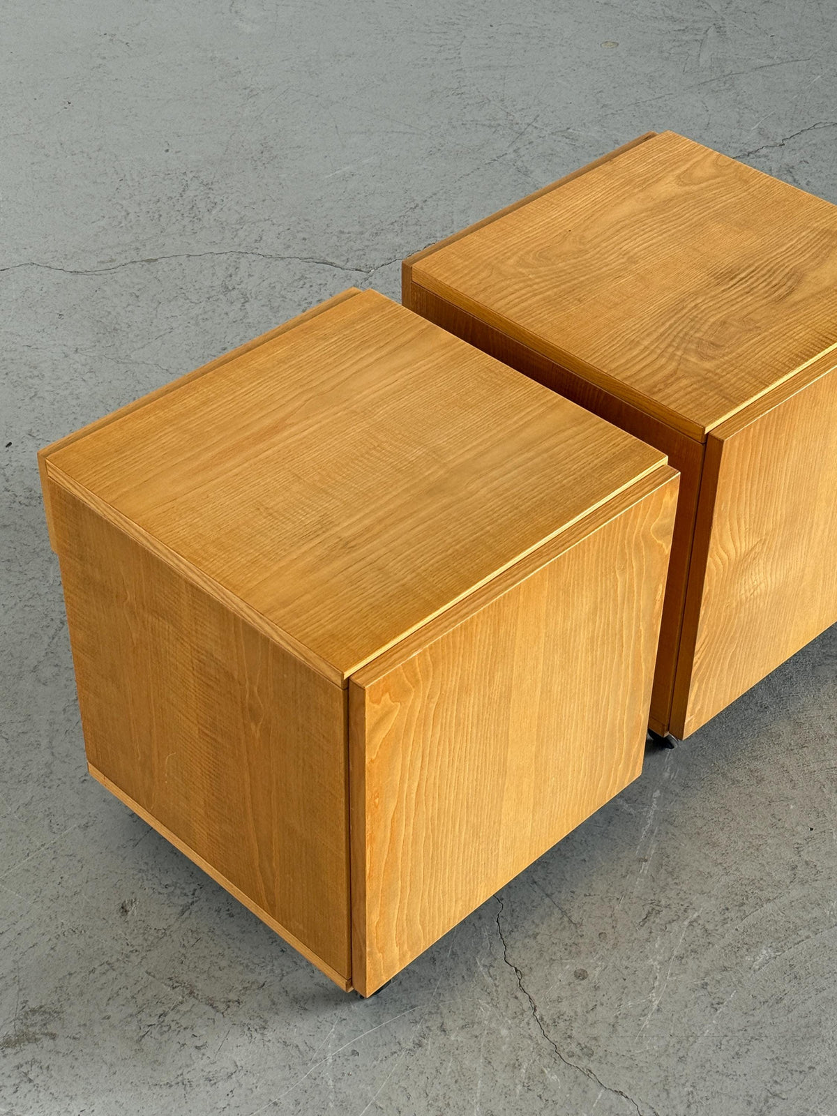 Box Bedside Tables with Ball Casters