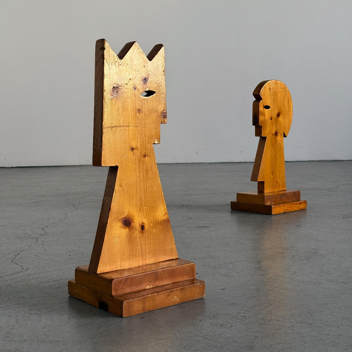 Brutalist Sculptures in Carved Wood