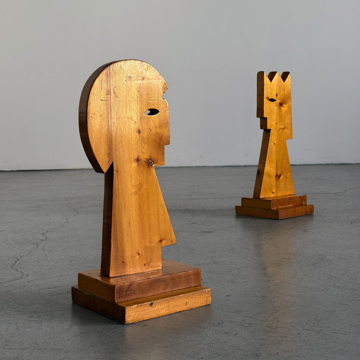 Brutalist Sculptures in Carved Wood