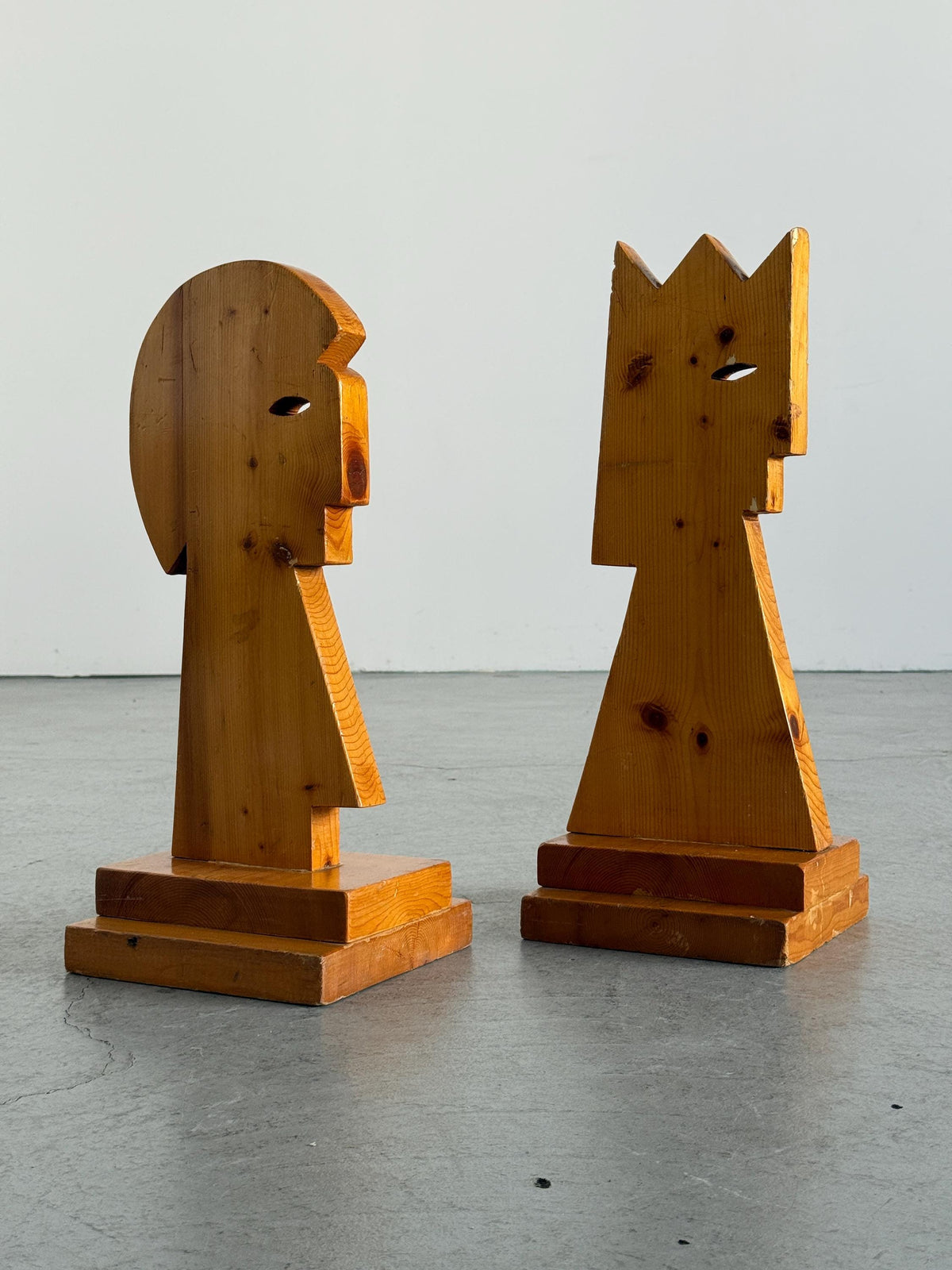 Brutalist Sculptures in Carved Wood