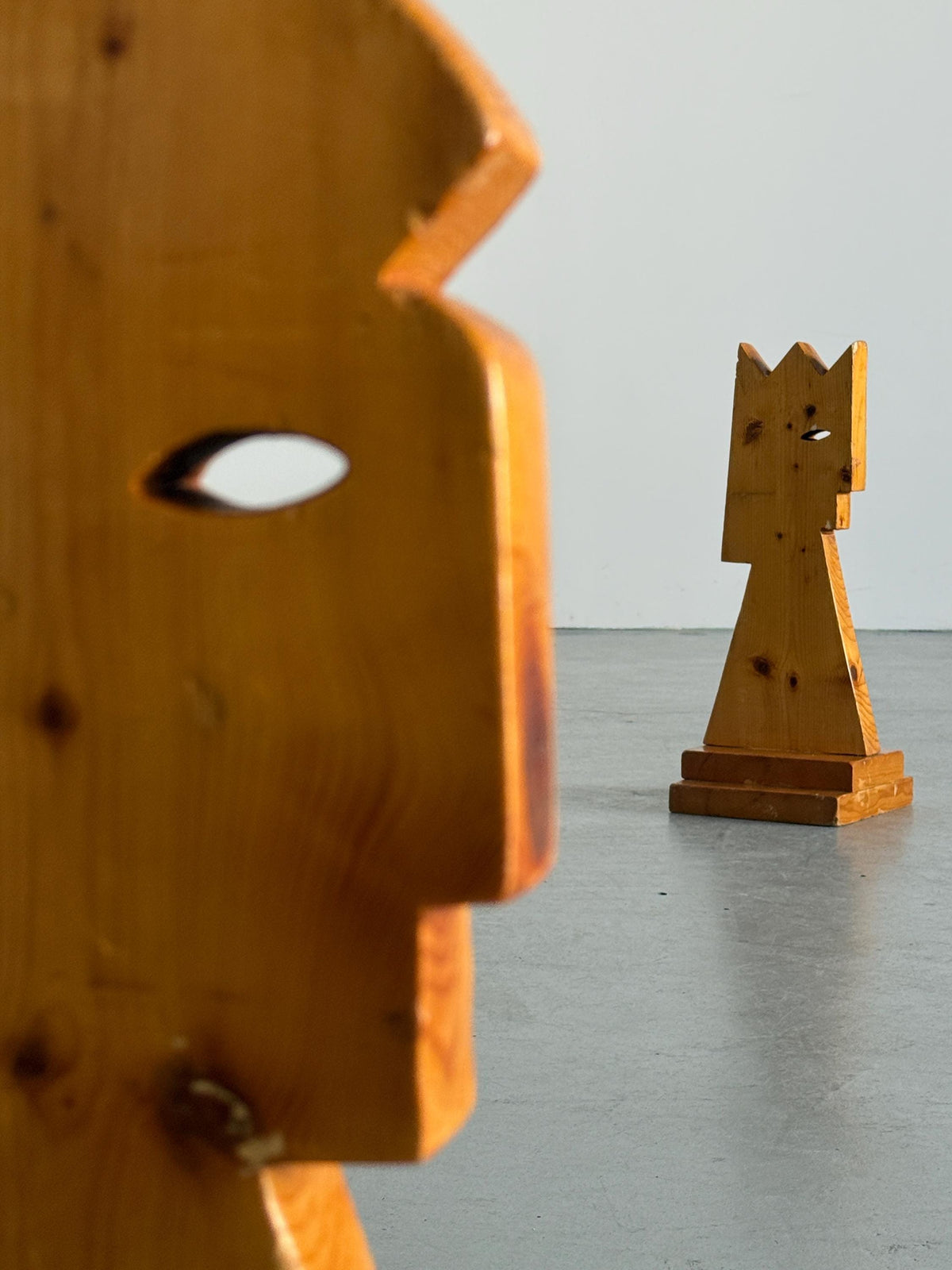 Brutalist Sculptures in Carved Wood