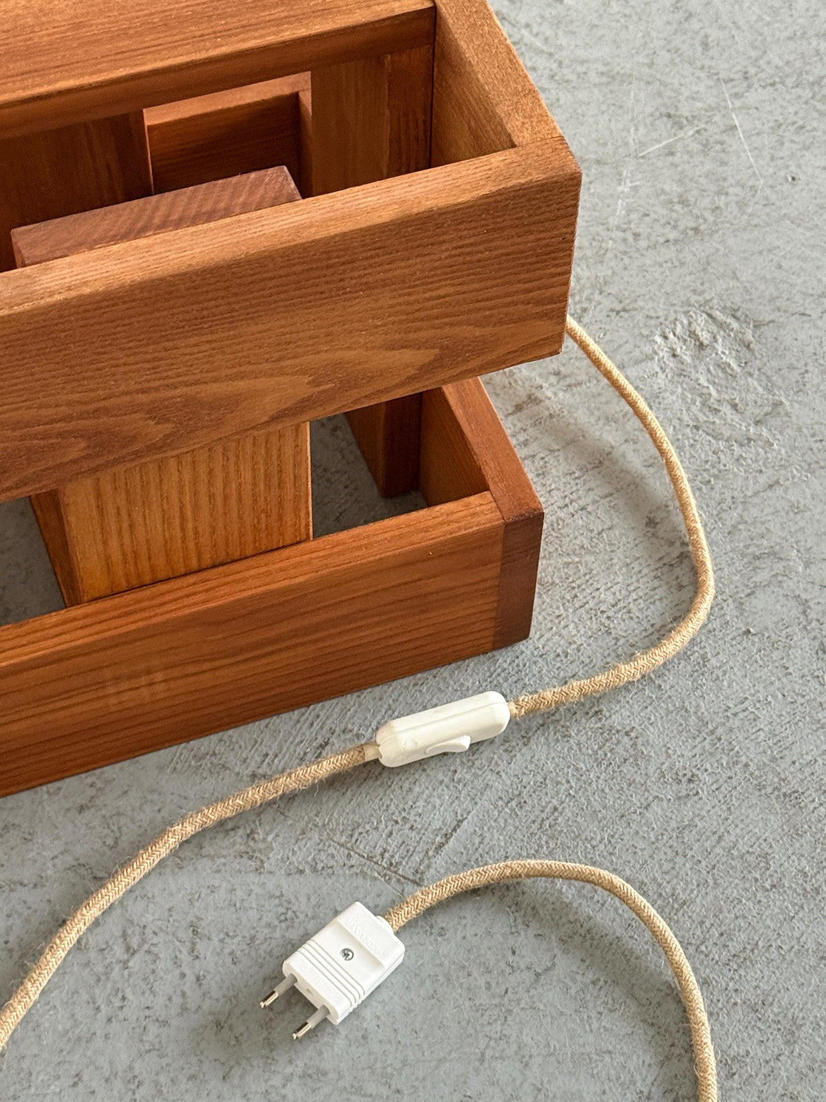 Architectural Wooden Box Table Lamps