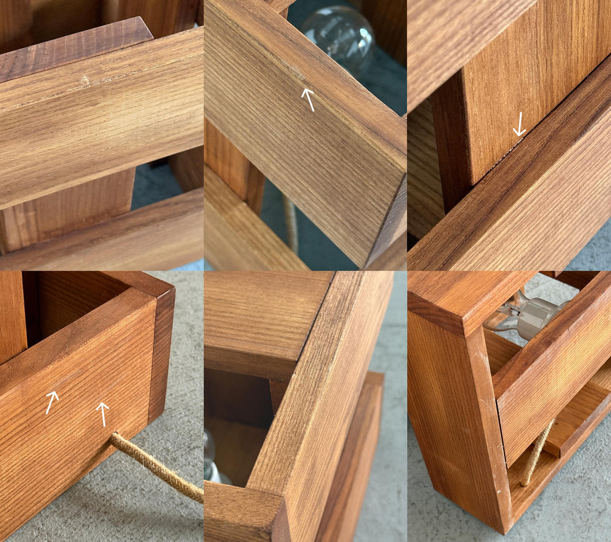 Architectural Wooden Box Table Lamps
