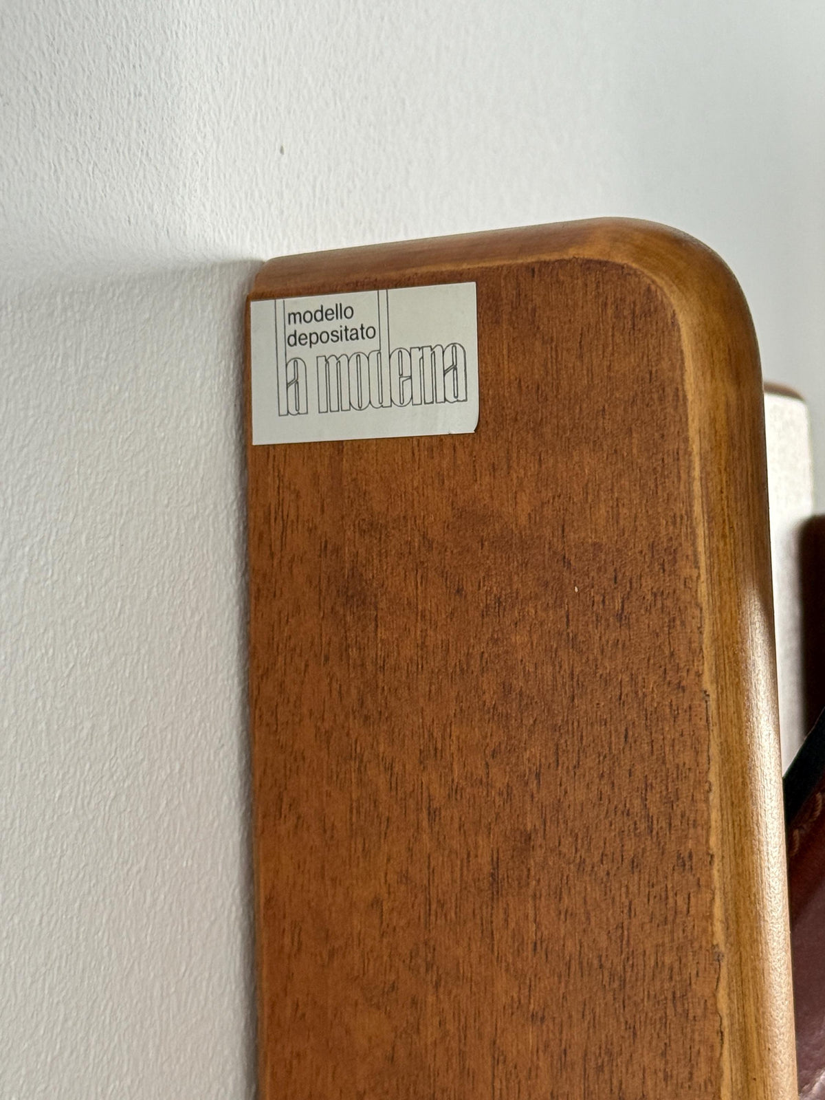 La Moderna Wall-Mounted Coat Rack in Cane and Leather