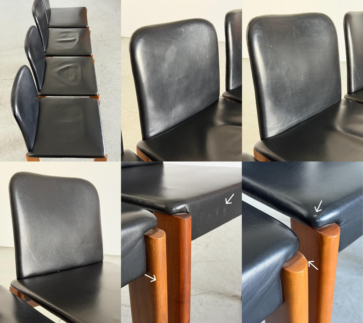 Italian Elegant Modern Leather Dining Chairs
