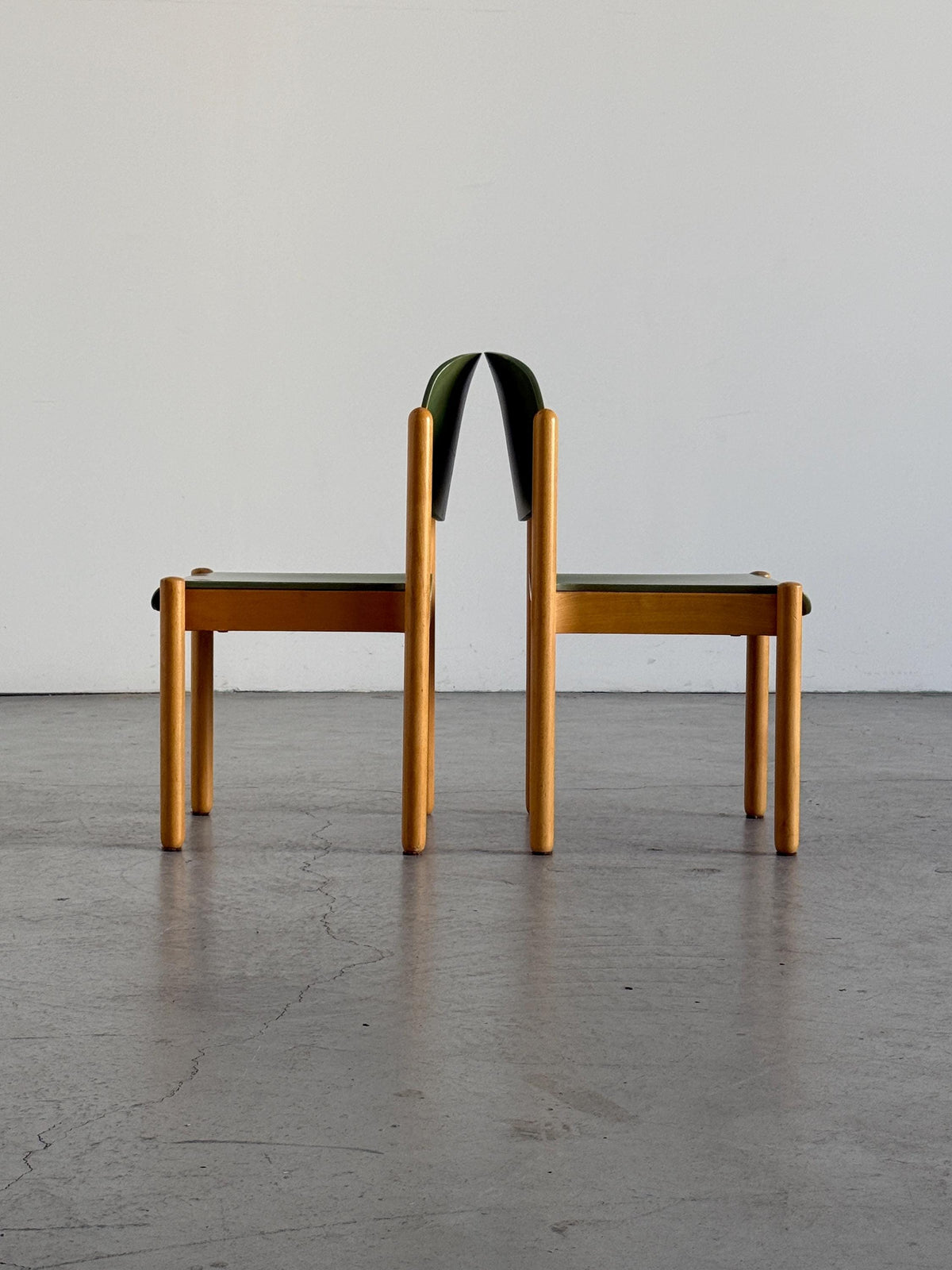 Modernist Stackable Chair in Green Plywood