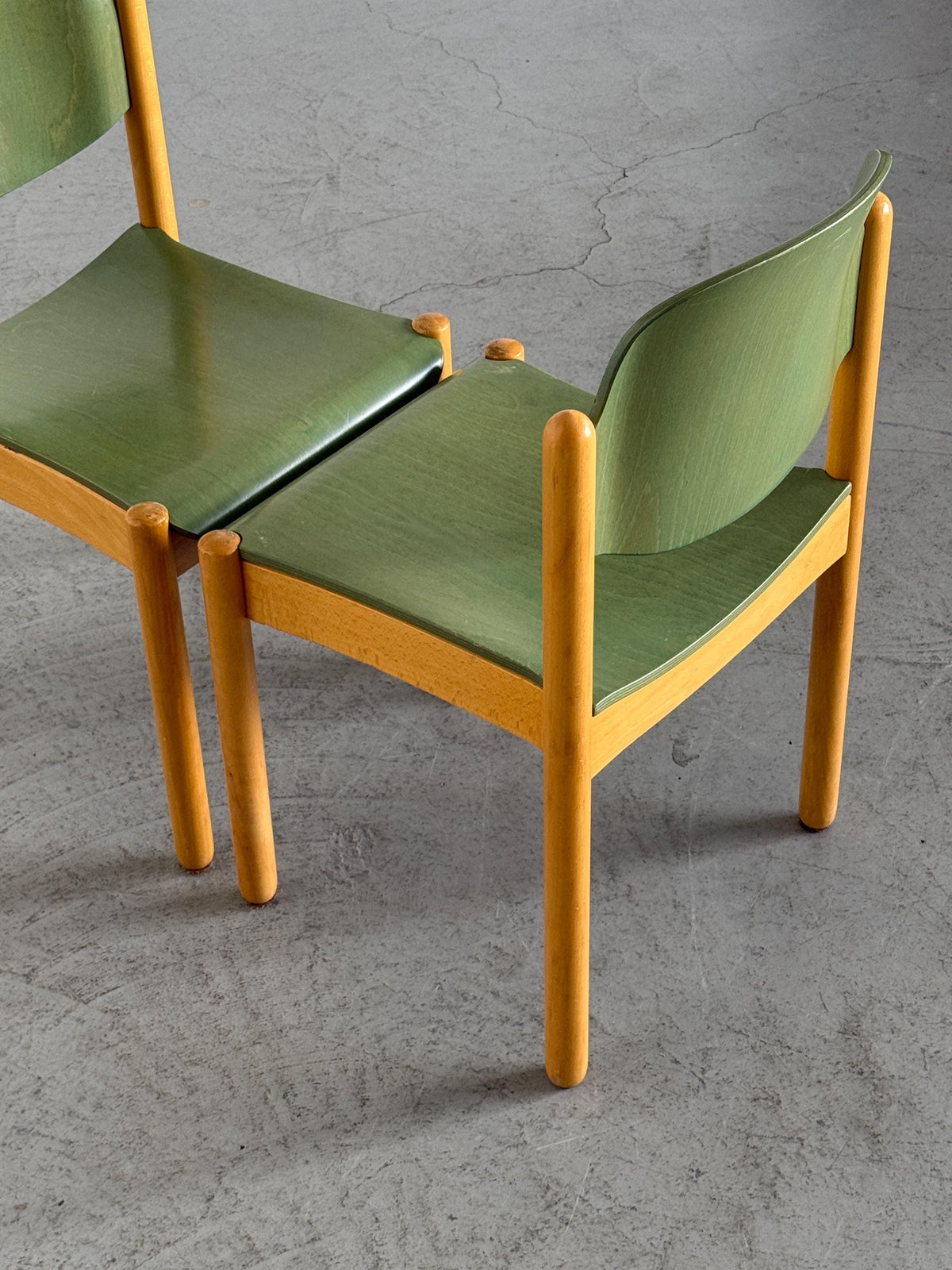 Modernist Stackable Chair in Green Plywood