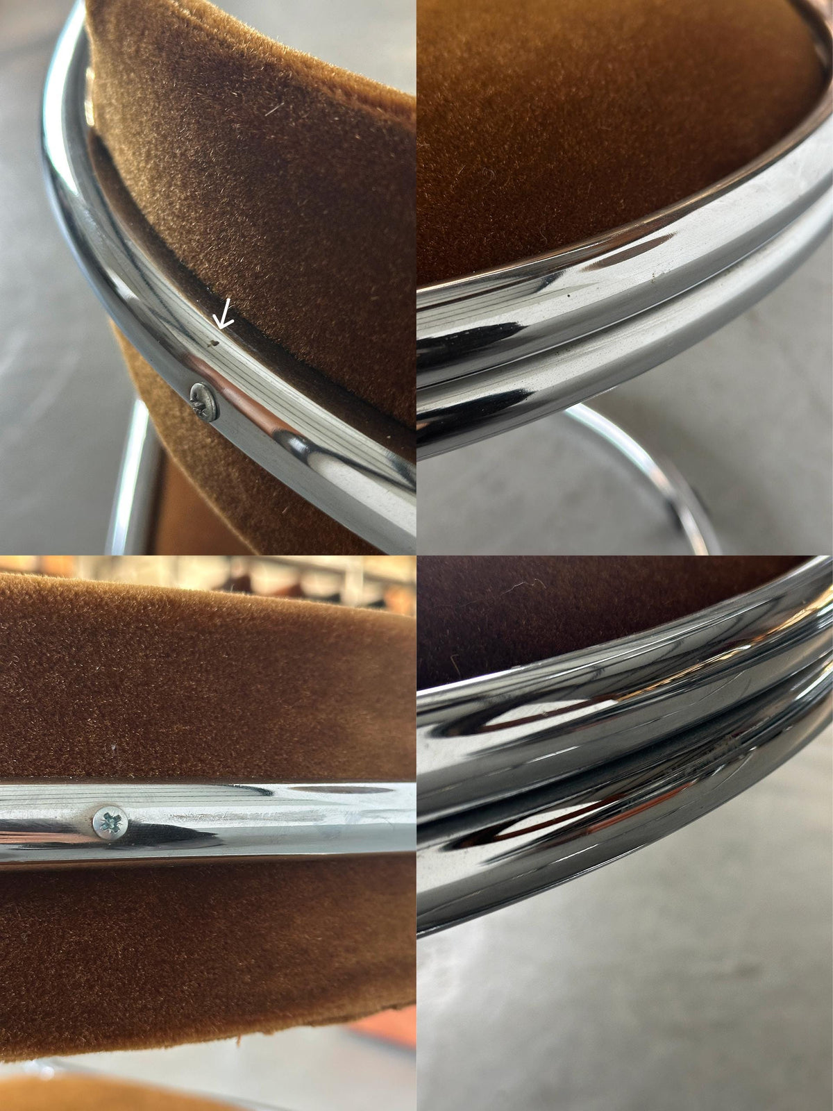 Tubular Chrome Armchairs with Caramel-Brown Mohair