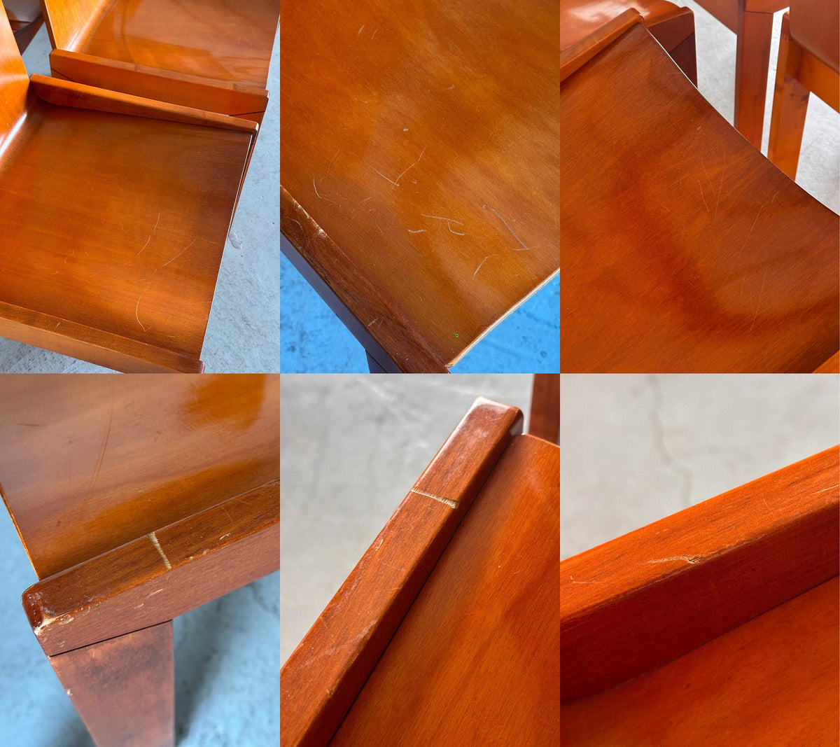 Plywood and Ash Dining Chairs Attributed to Molteni