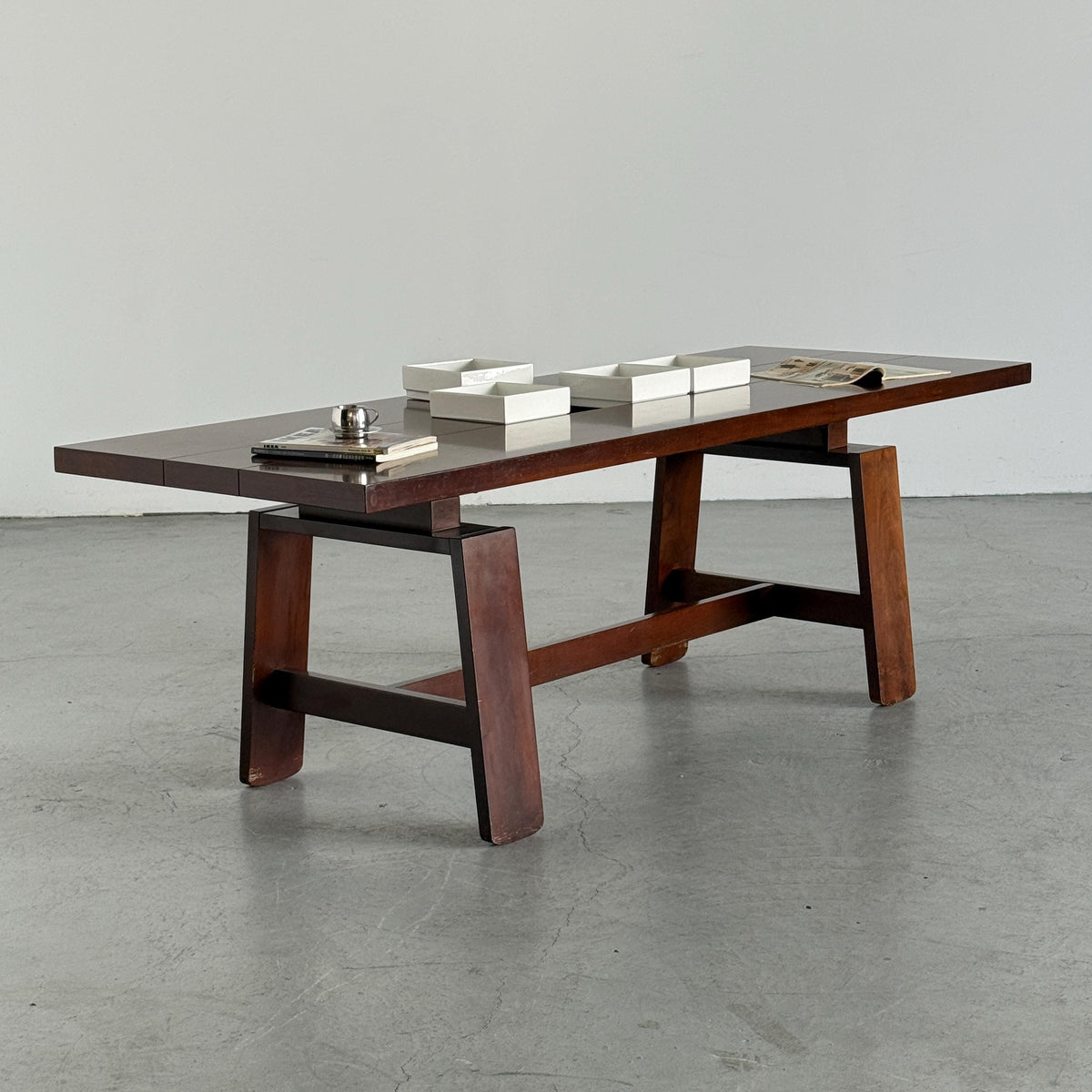 Model 611 Walnut Dining Table by Silvio Coppola for Bernini