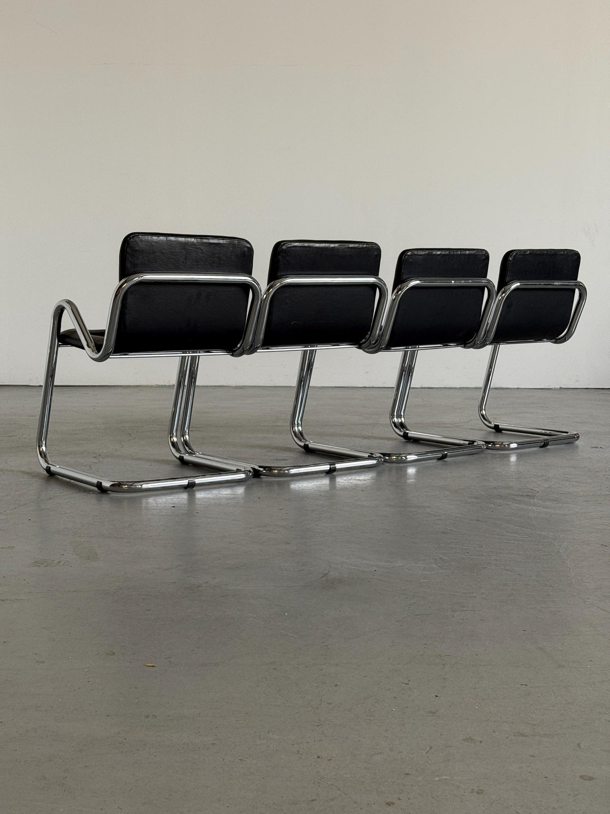 Tubular Chrome Zig-Zag Cantilever Armchair