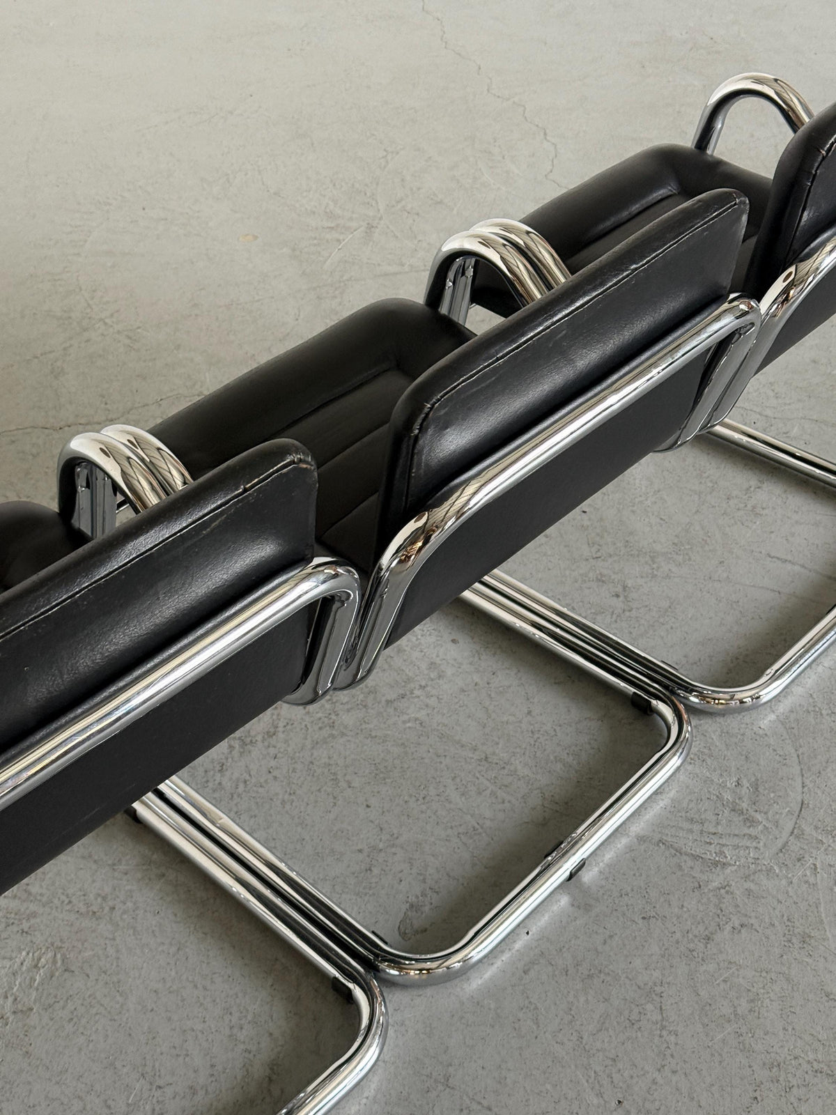 Tubular Chrome Zig-Zag Cantilever Armchair