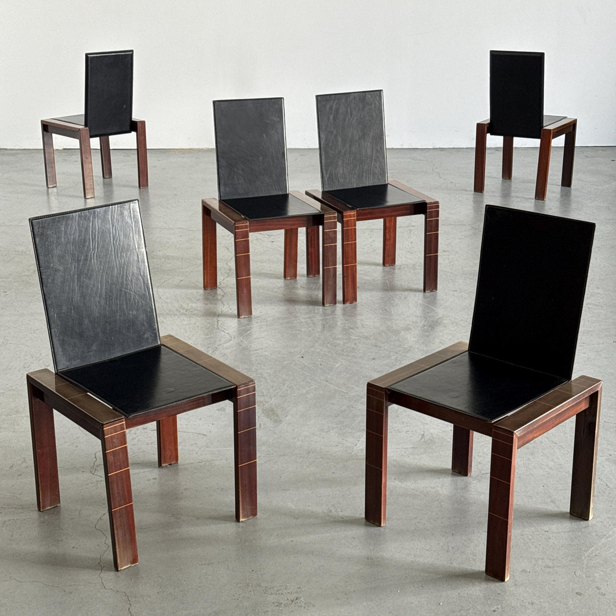Rosewood & Leather Chair in the Style of Afra & Tobia Scarpa