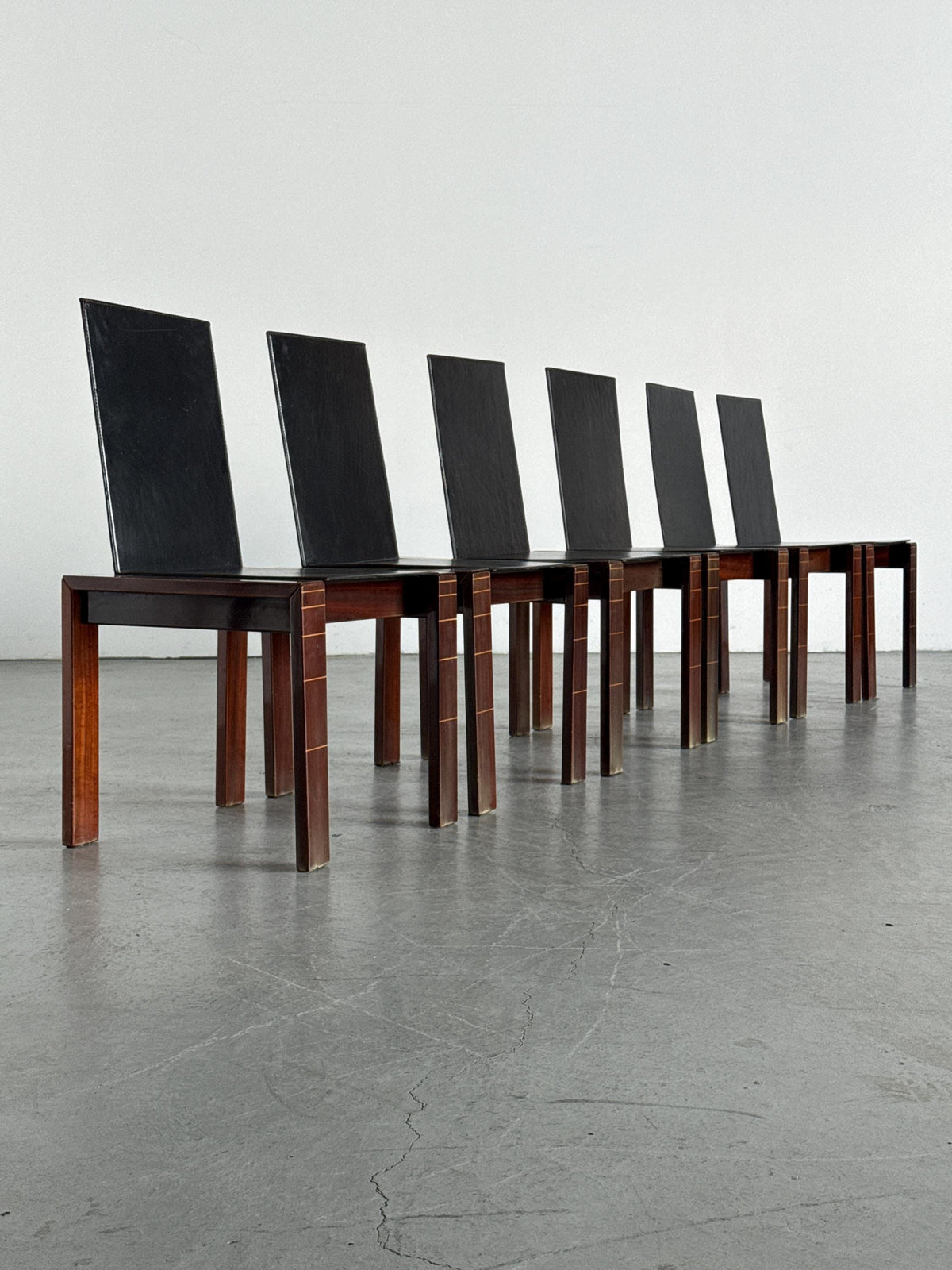 Rosewood & Leather Chair in the Style of Afra & Tobia Scarpa