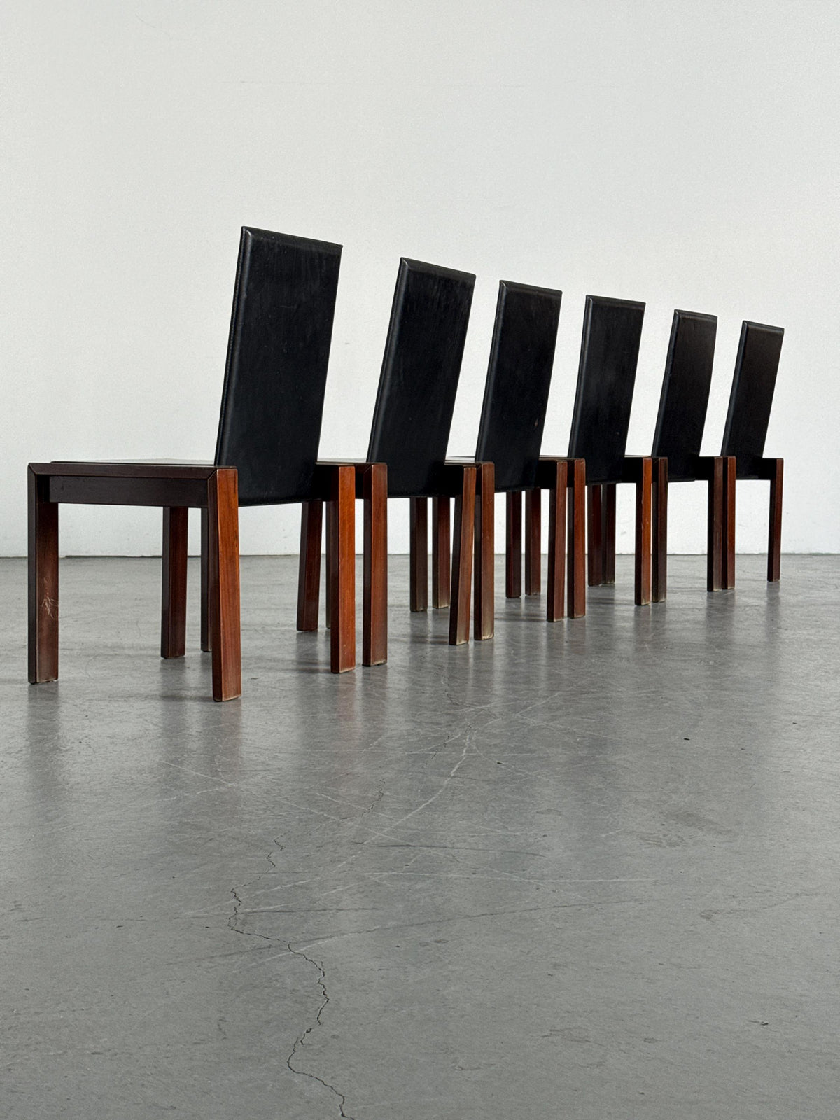 Rosewood & Leather Chair in the Style of Afra & Tobia Scarpa