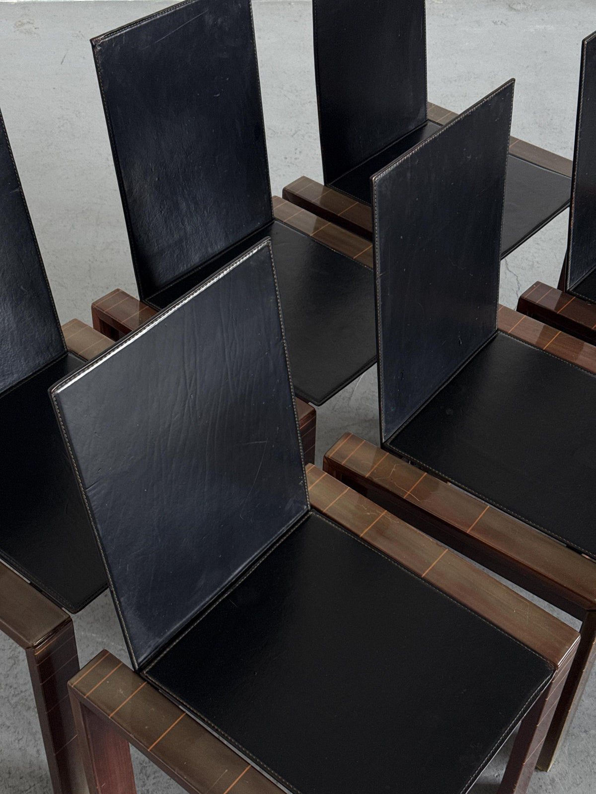 Rosewood & Leather Chair in the Style of Afra & Tobia Scarpa