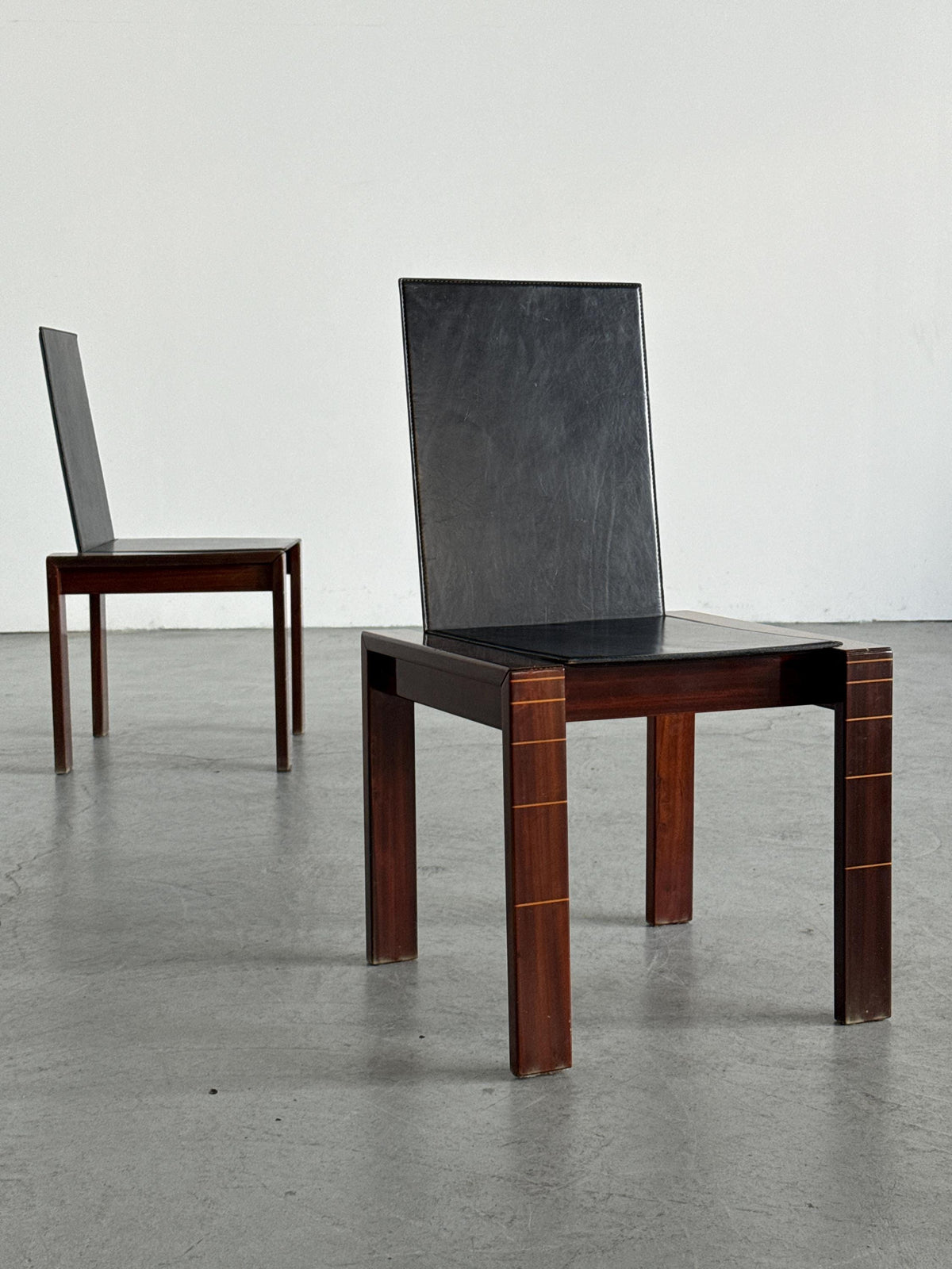 Rosewood & Leather Chair in the Style of Afra & Tobia Scarpa