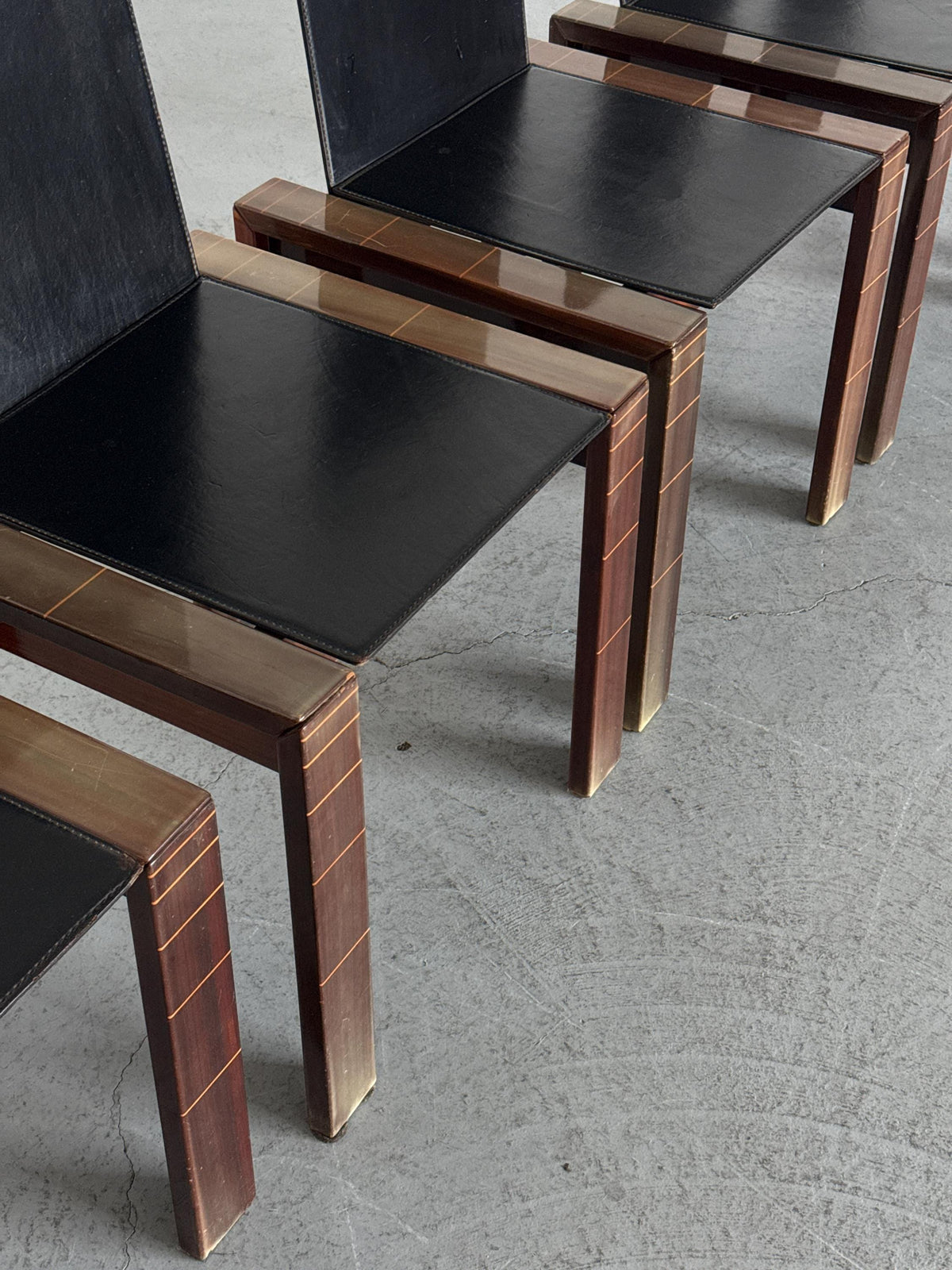 Rosewood & Leather Chair in the Style of Afra & Tobia Scarpa