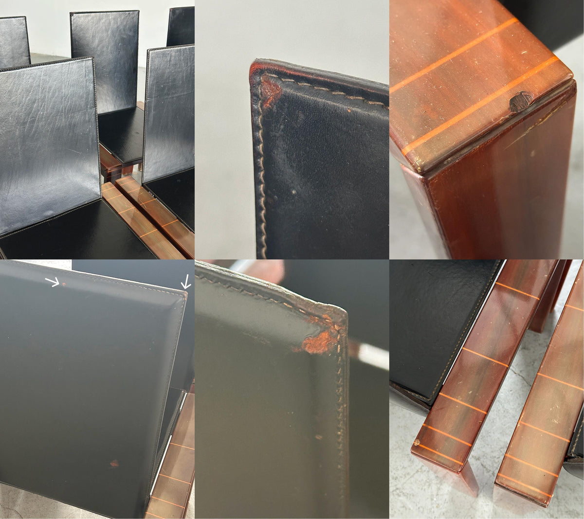 Rosewood & Leather Chair in the Style of Afra & Tobia Scarpa
