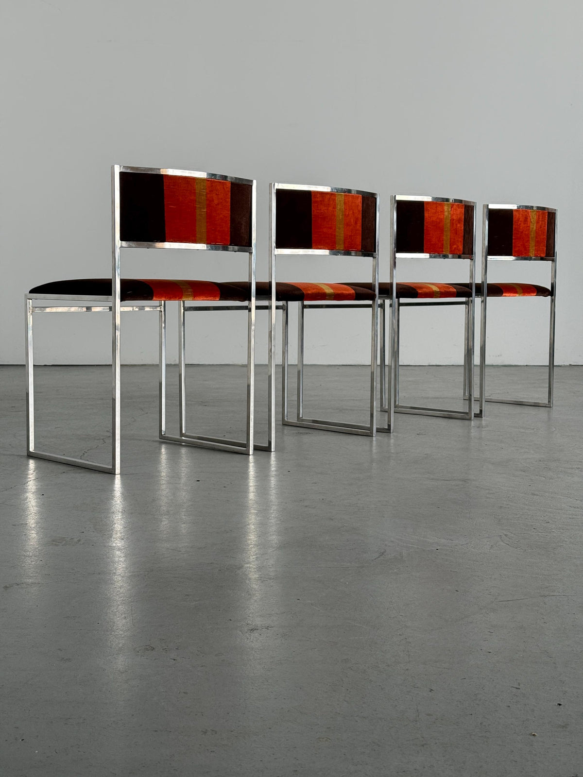 SQ-AL Dining Chairs Attributed to Willy Rizzo