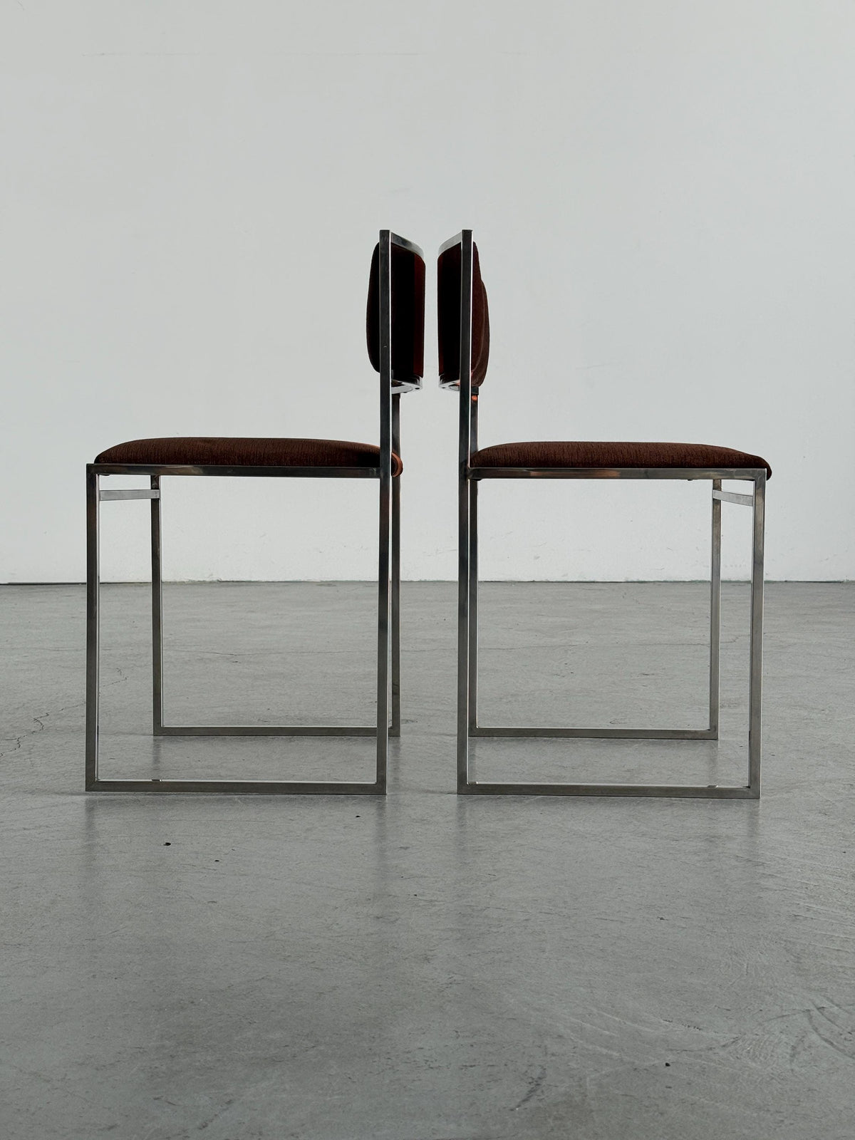 SQ-AL Dining Chairs Attributed to Willy Rizzo