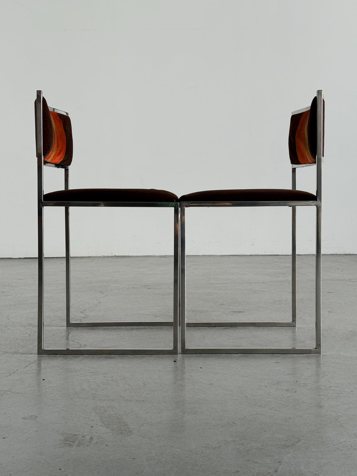SQ-AL Dining Chairs Attributed to Willy Rizzo