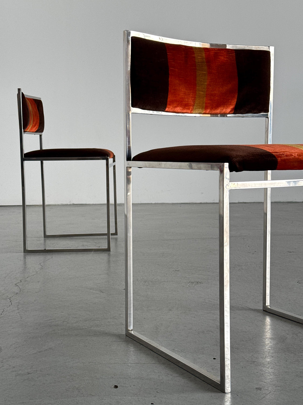 SQ-AL Dining Chairs Attributed to Willy Rizzo