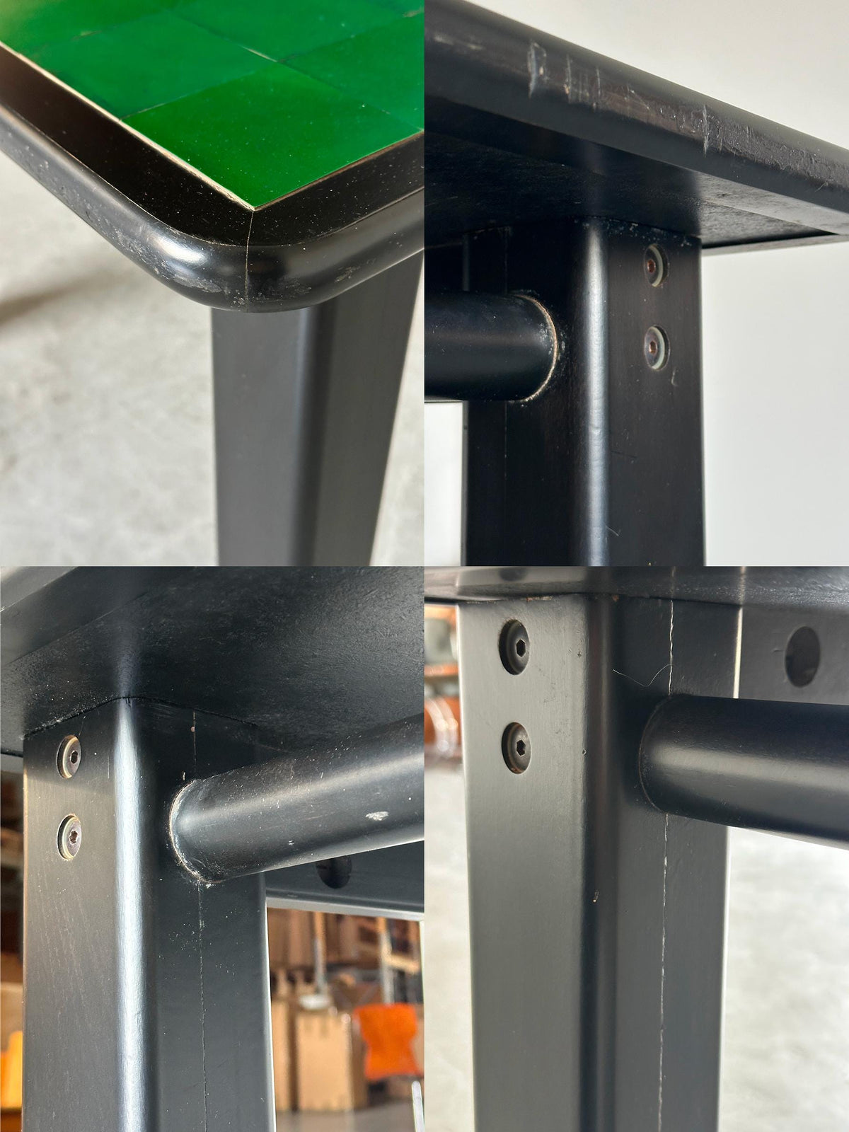 Ibisco Sedie Game Table with Green Leather Top