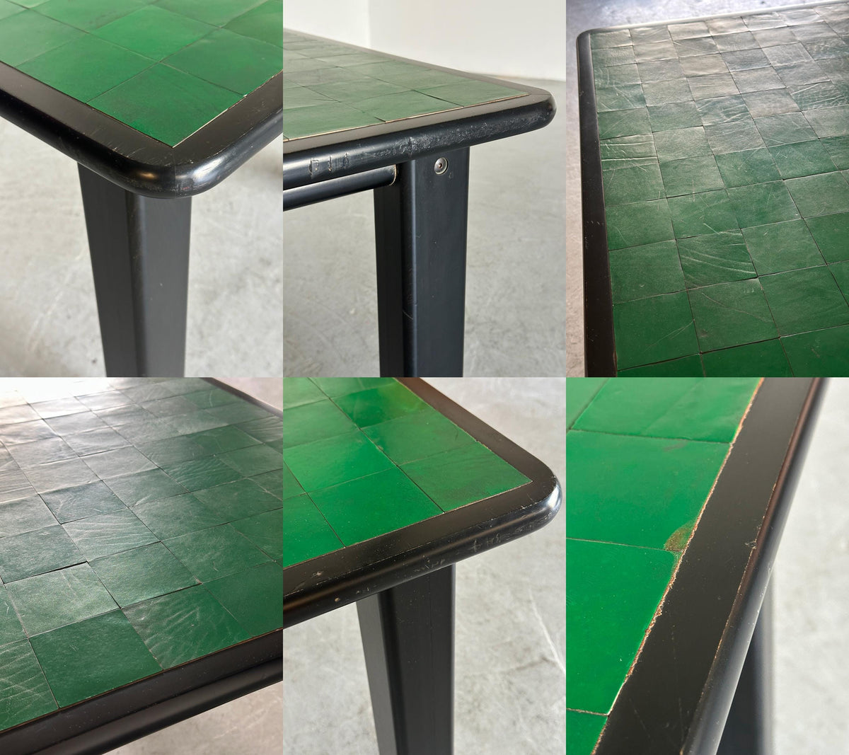 Ibisco Sedie Game Table with Green Leather Top