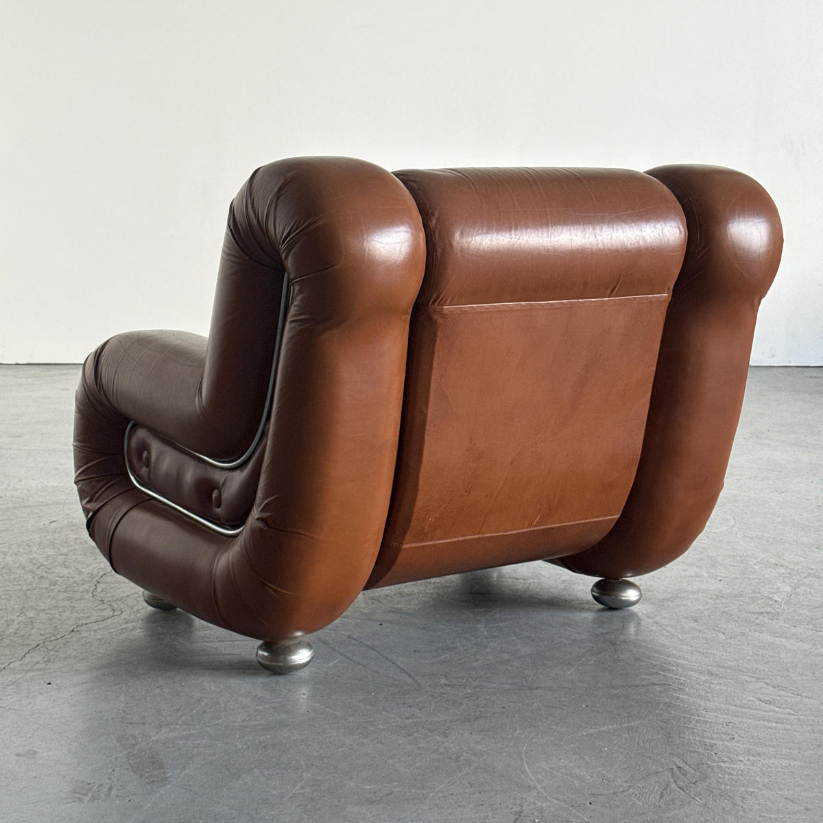 Space Age Armchair in Cognac Leather