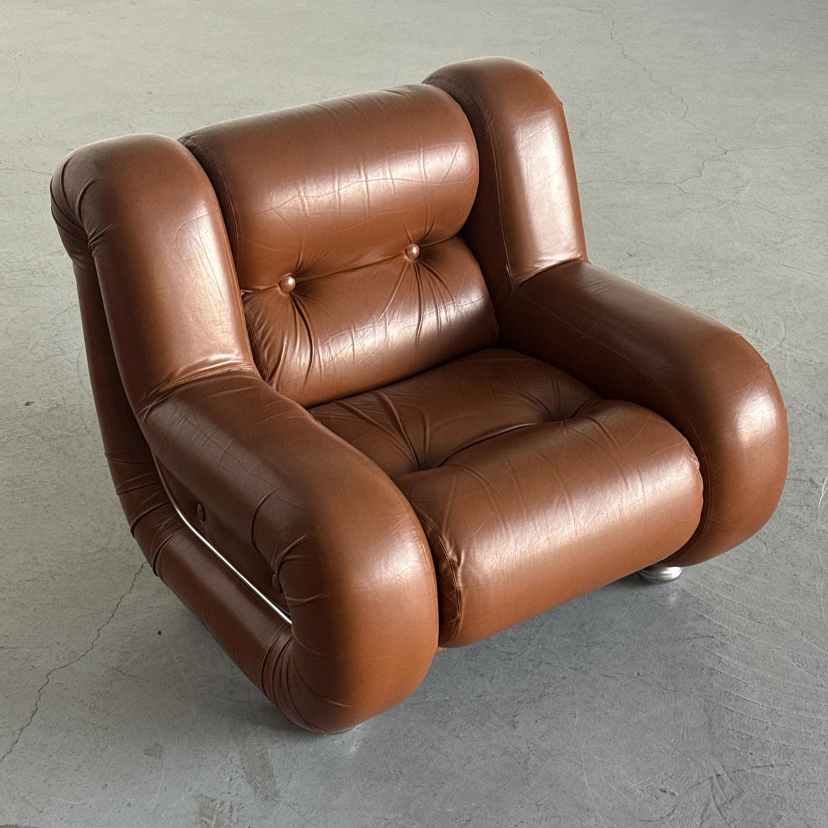 Space Age Armchair in Cognac Leather