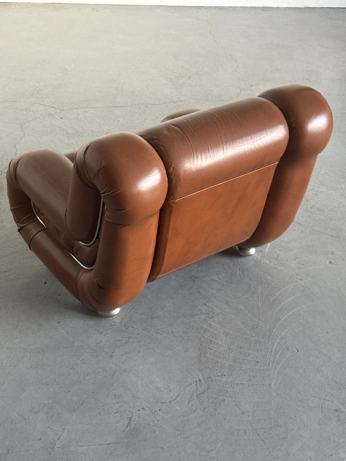 Space Age Armchair in Cognac Leather