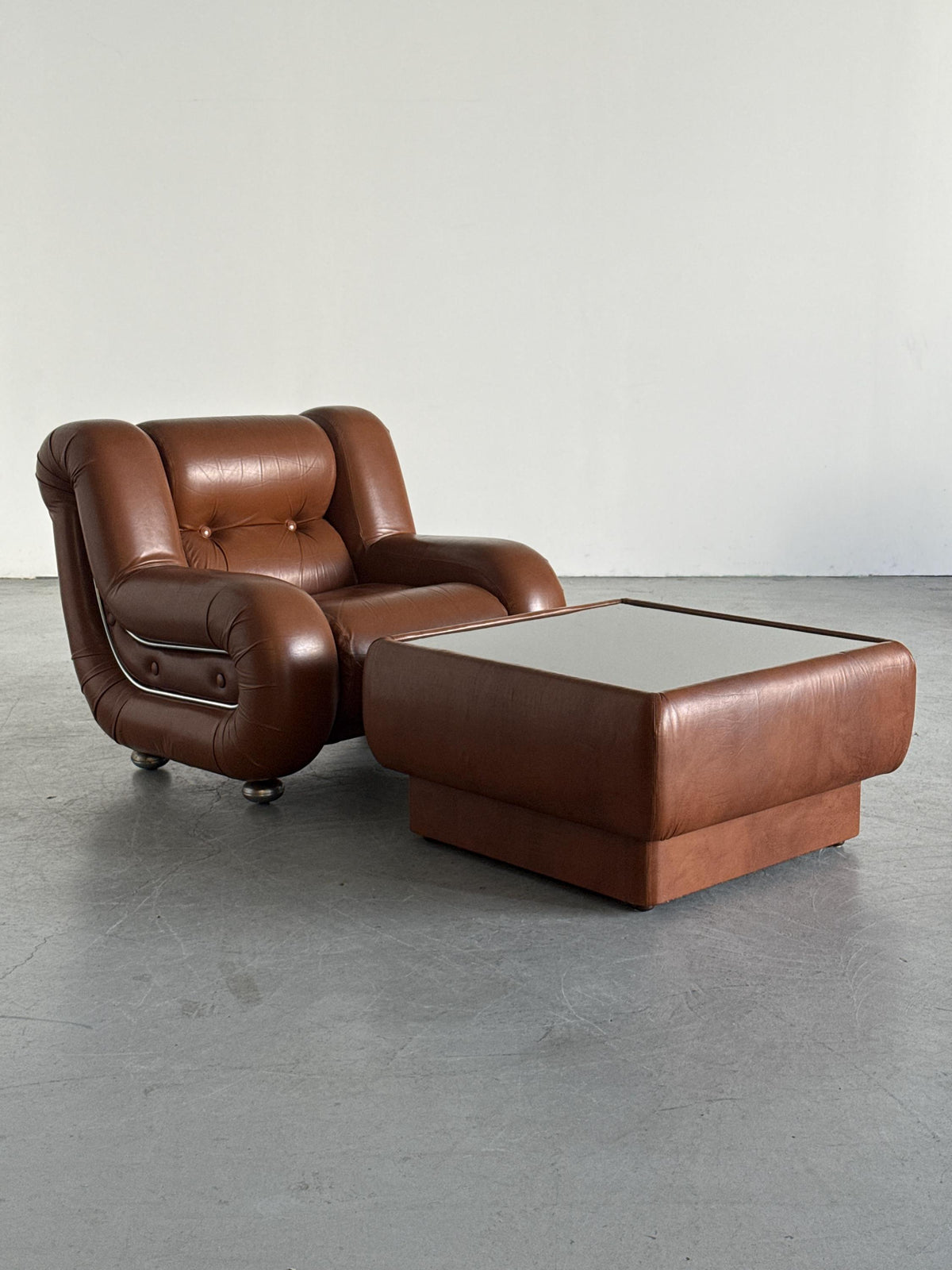 Space Age Armchair in Cognac Leather