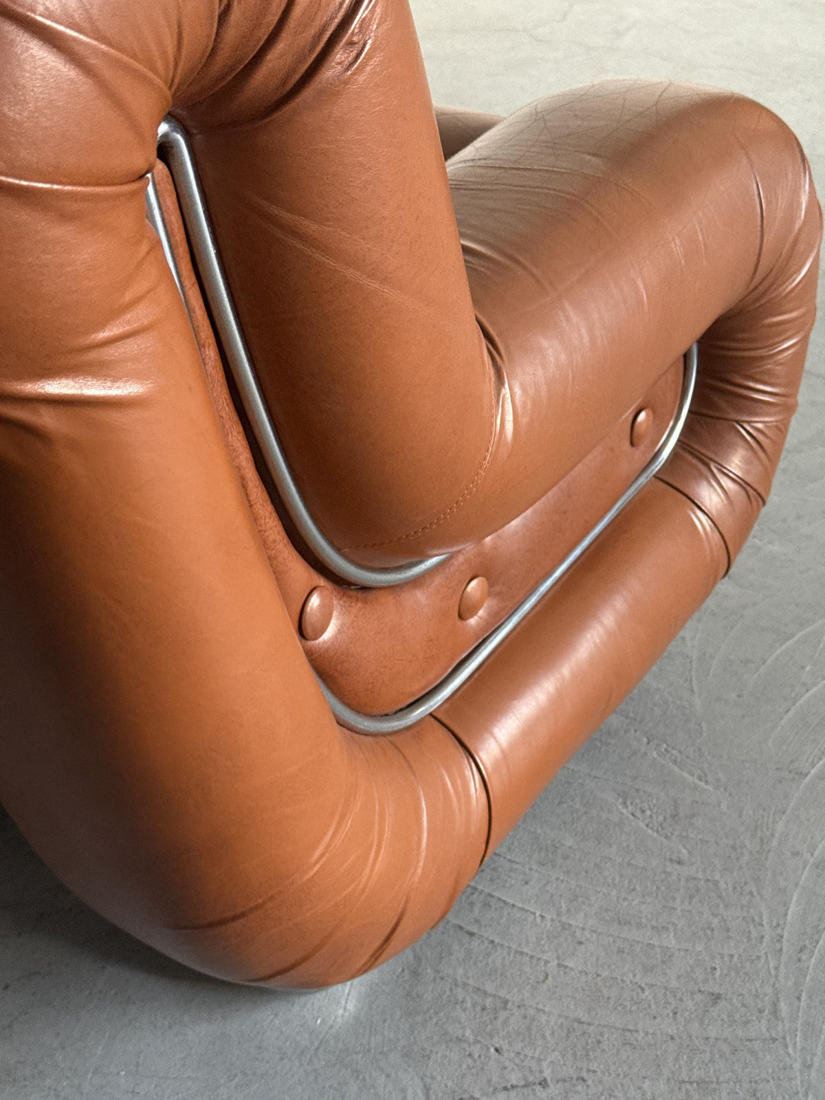 Space Age Armchair in Cognac Leather