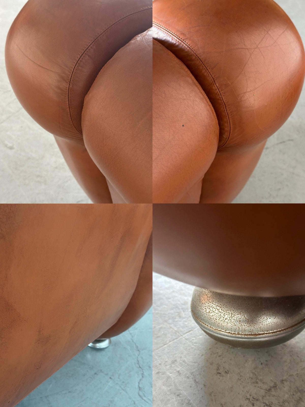 Space Age Armchair in Cognac Leather