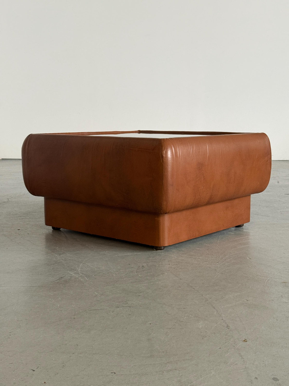 Space Age Coffee Table in Cognac Leather