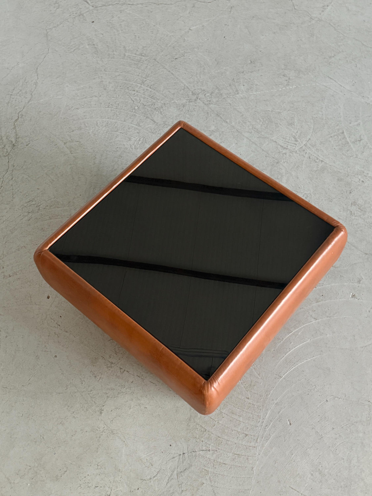 Space Age Coffee Table in Cognac Leather