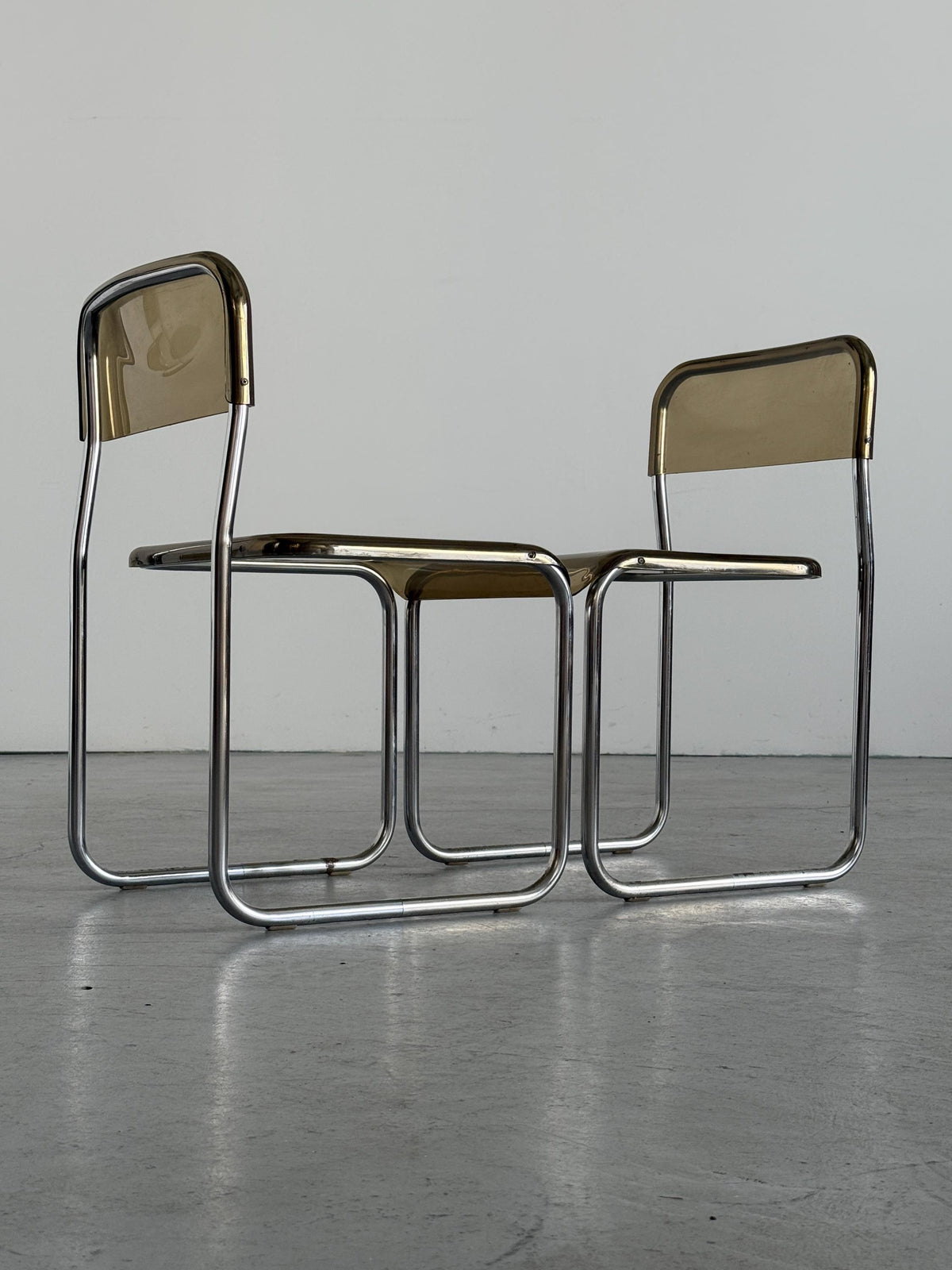 Arc Linea Chairs in Translucent Plastic and Chrome