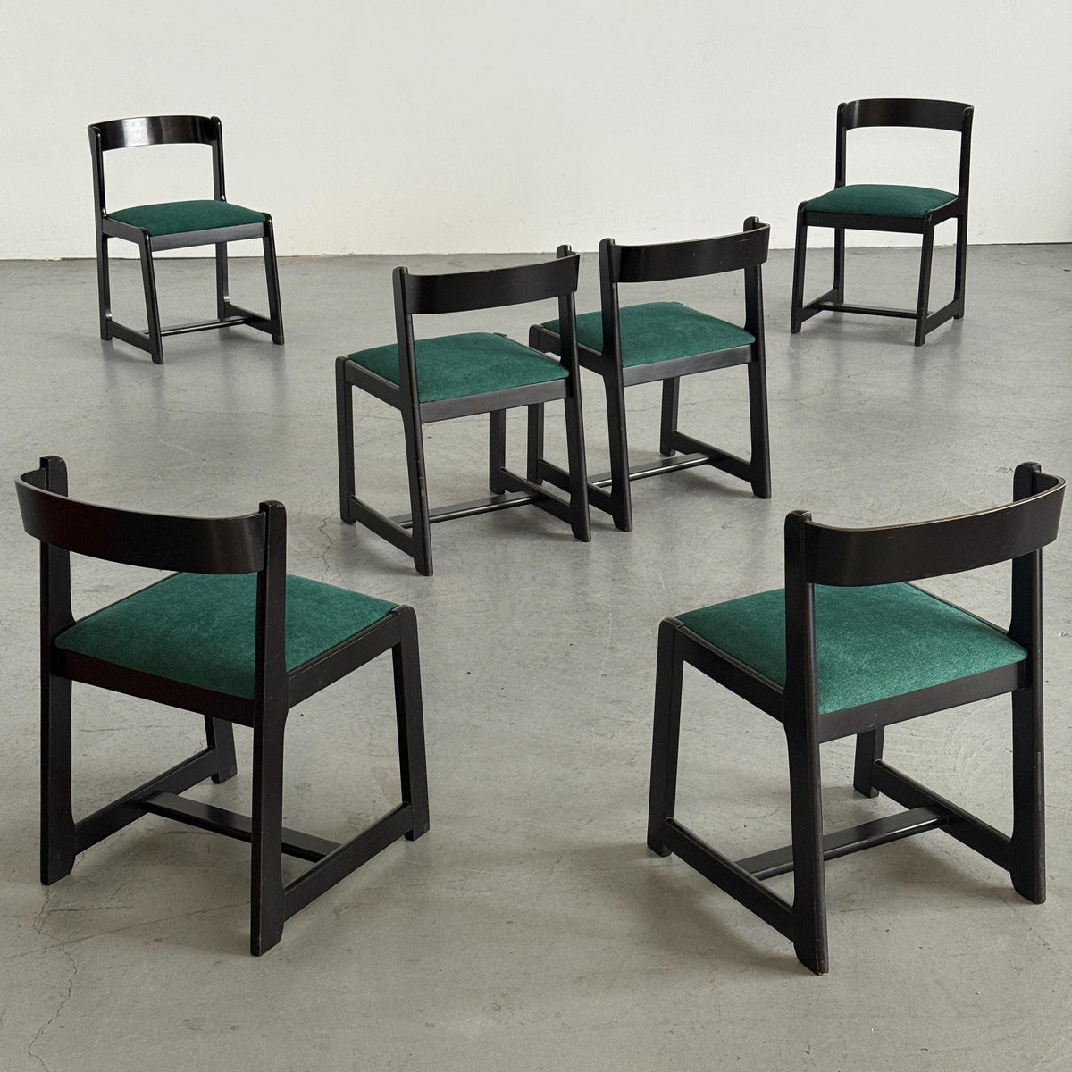 Willy Rizzo-Style Wooden Dining Chairs
