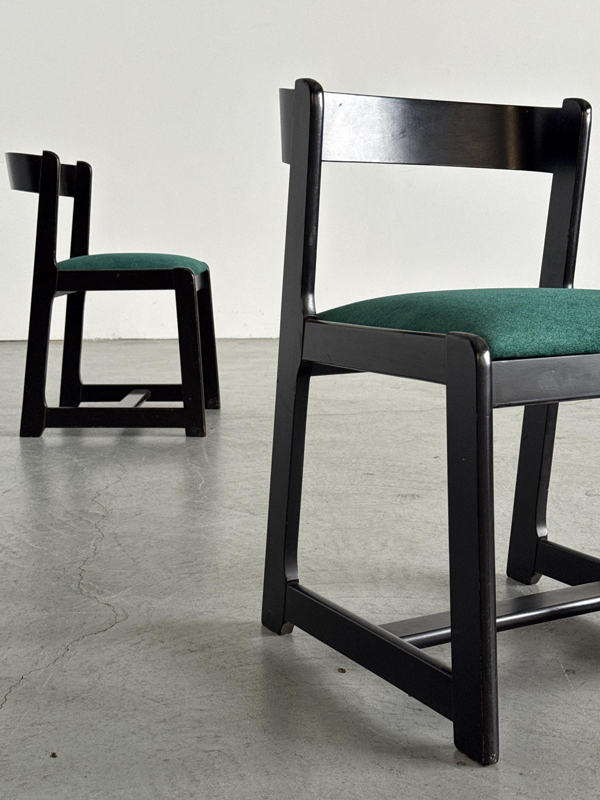 Willy Rizzo-Style Wooden Dining Chairs
